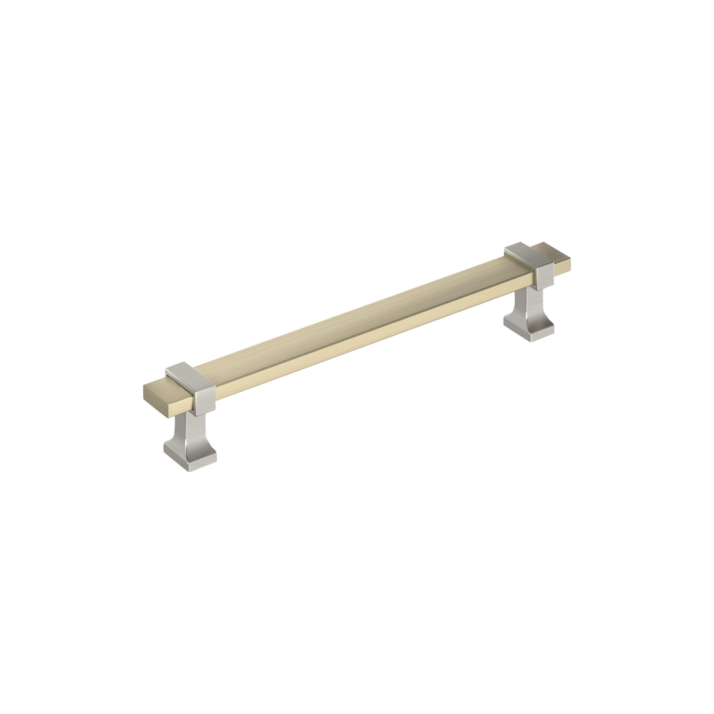 Amerock Overton 6-5/16 inch (160mm) Center-to-Center Golden Champagne/Satin Nickel Cabinet Pull