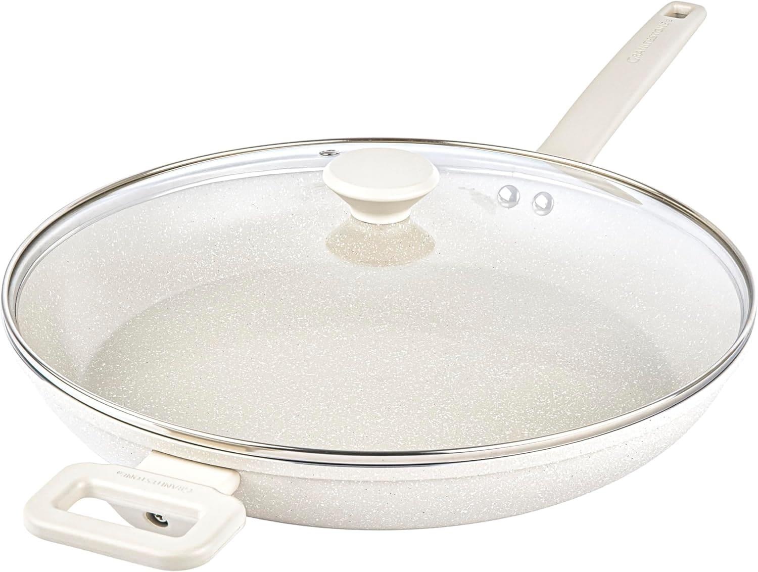 Granitestone Desert Beige 14'' Nonstick Fry Pan With Lid