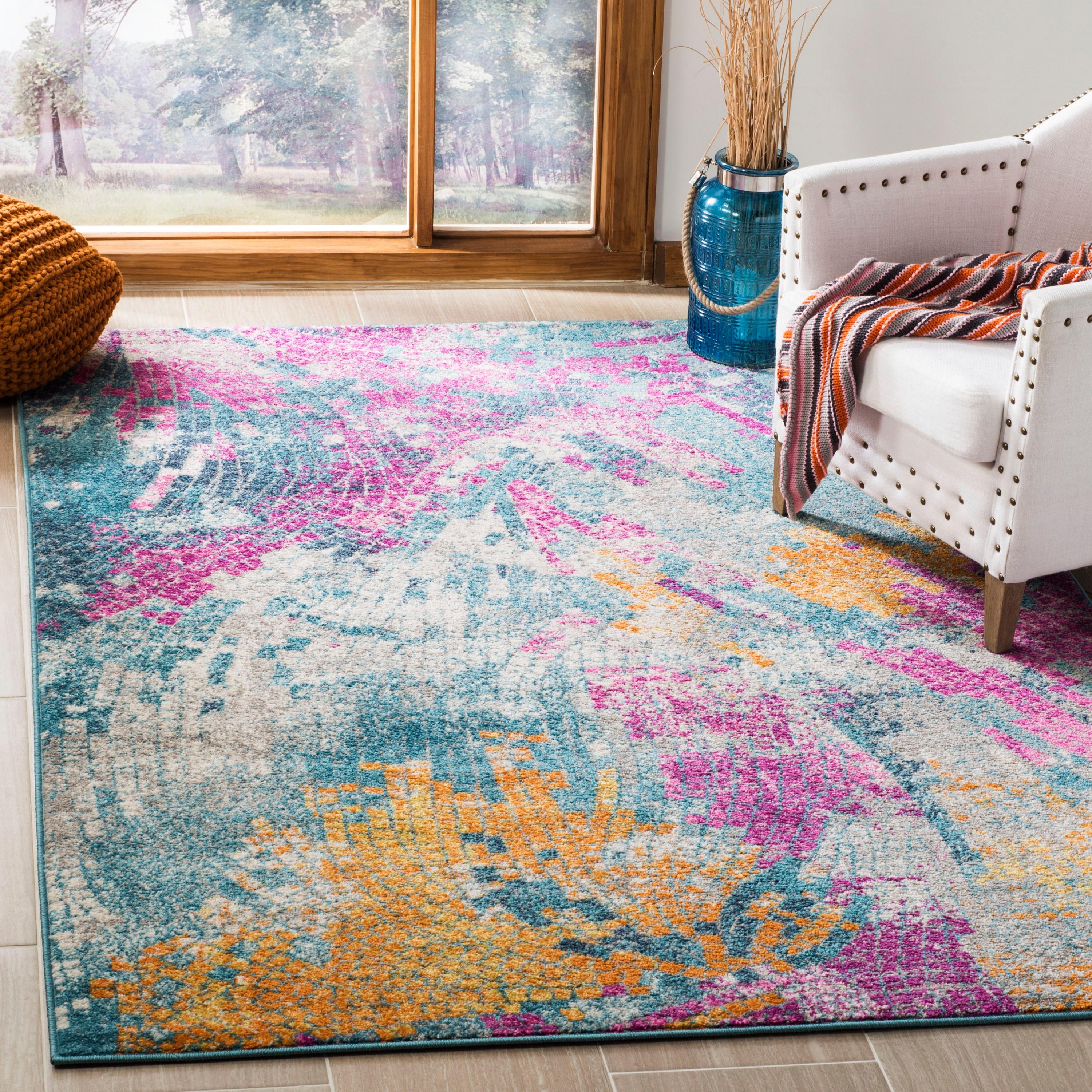 Madison MAD201 Power Loomed Indoor Area Rug - Blue/Multi - 5'1"x7'6" - Safavieh.