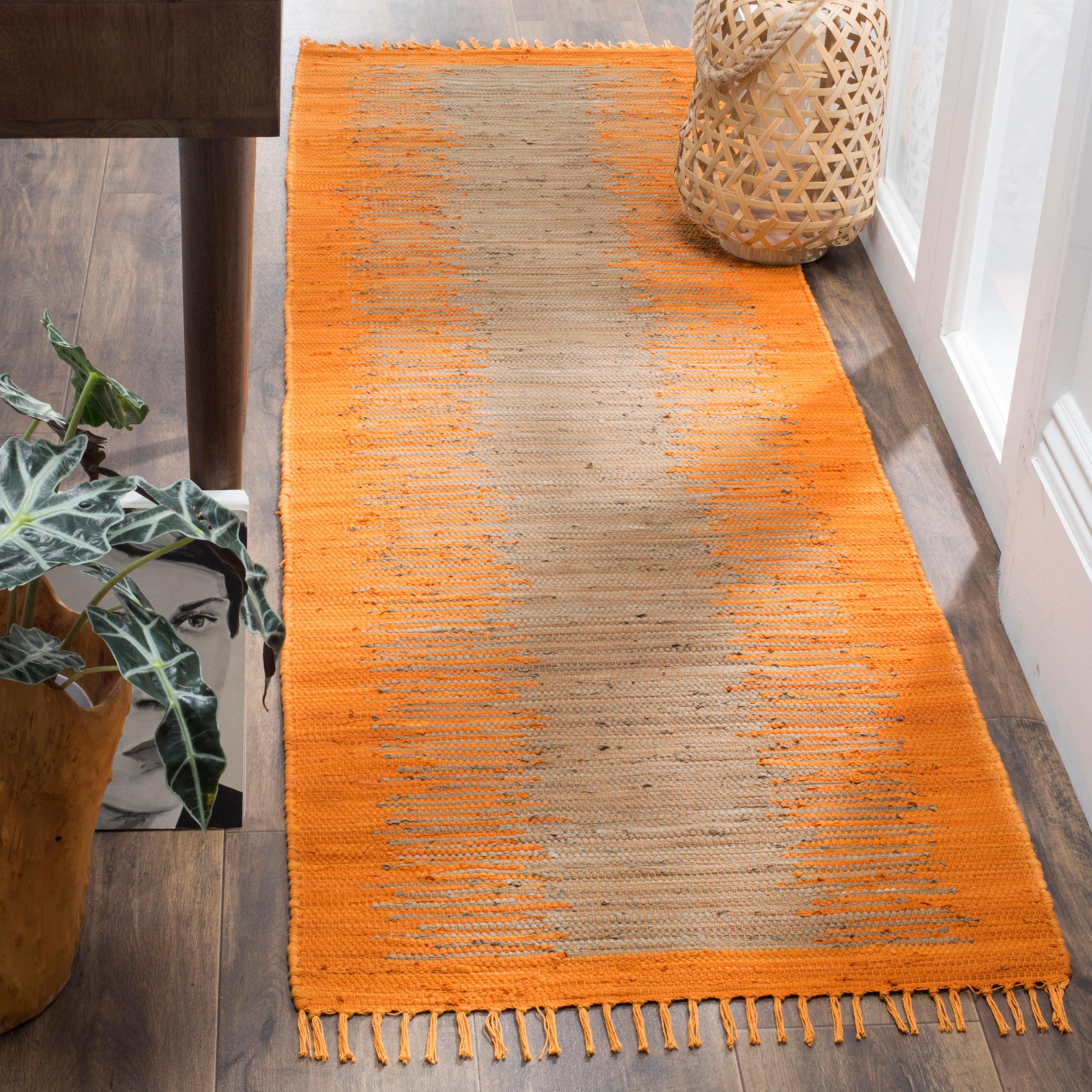 Annia Hand Woven Cotton Abstract Rug