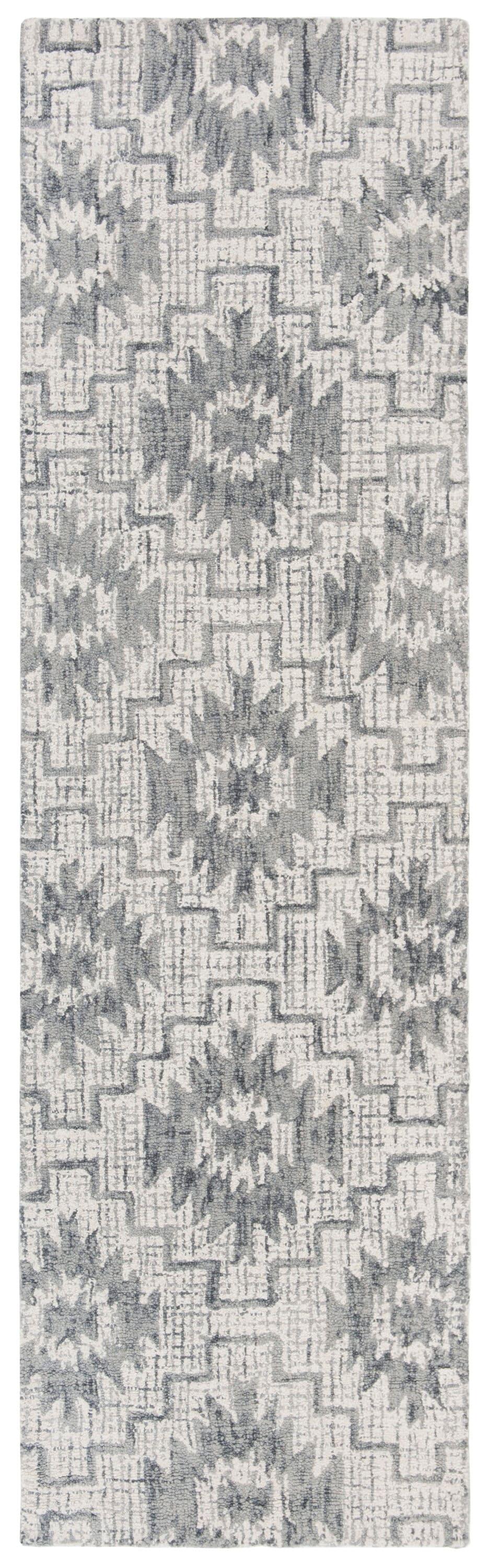 Abstract ABT202 Handmade Indoor Runner - Ivory/Dark Grey - 2'-3"x8' - Safavieh