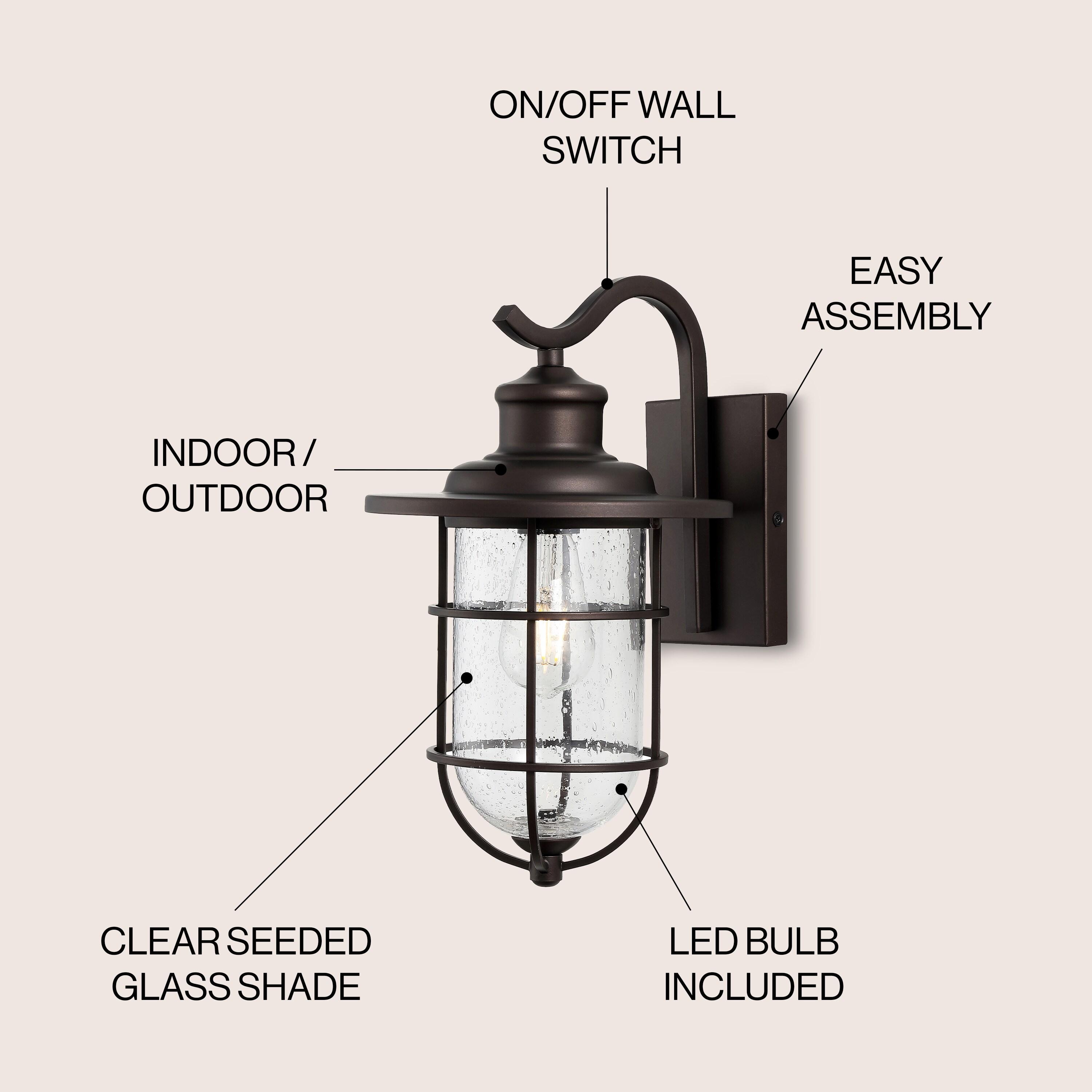 Westfield 10.5" Black Iron and Seeded Glass Outdoor Lantern