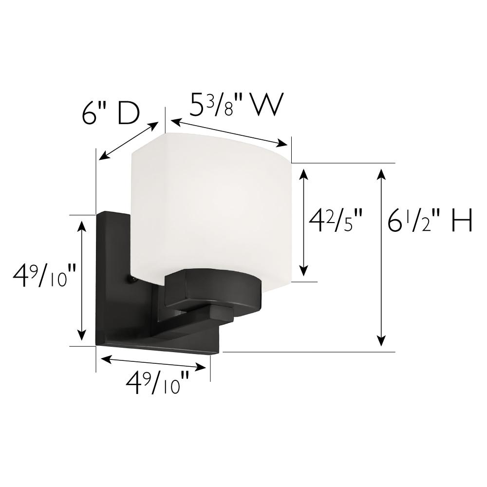 Design House 589481 Dove Creek Wall Light Sconce with Frosted Glass for Hallway, Bathroom, Foyer, Bedroom, Black