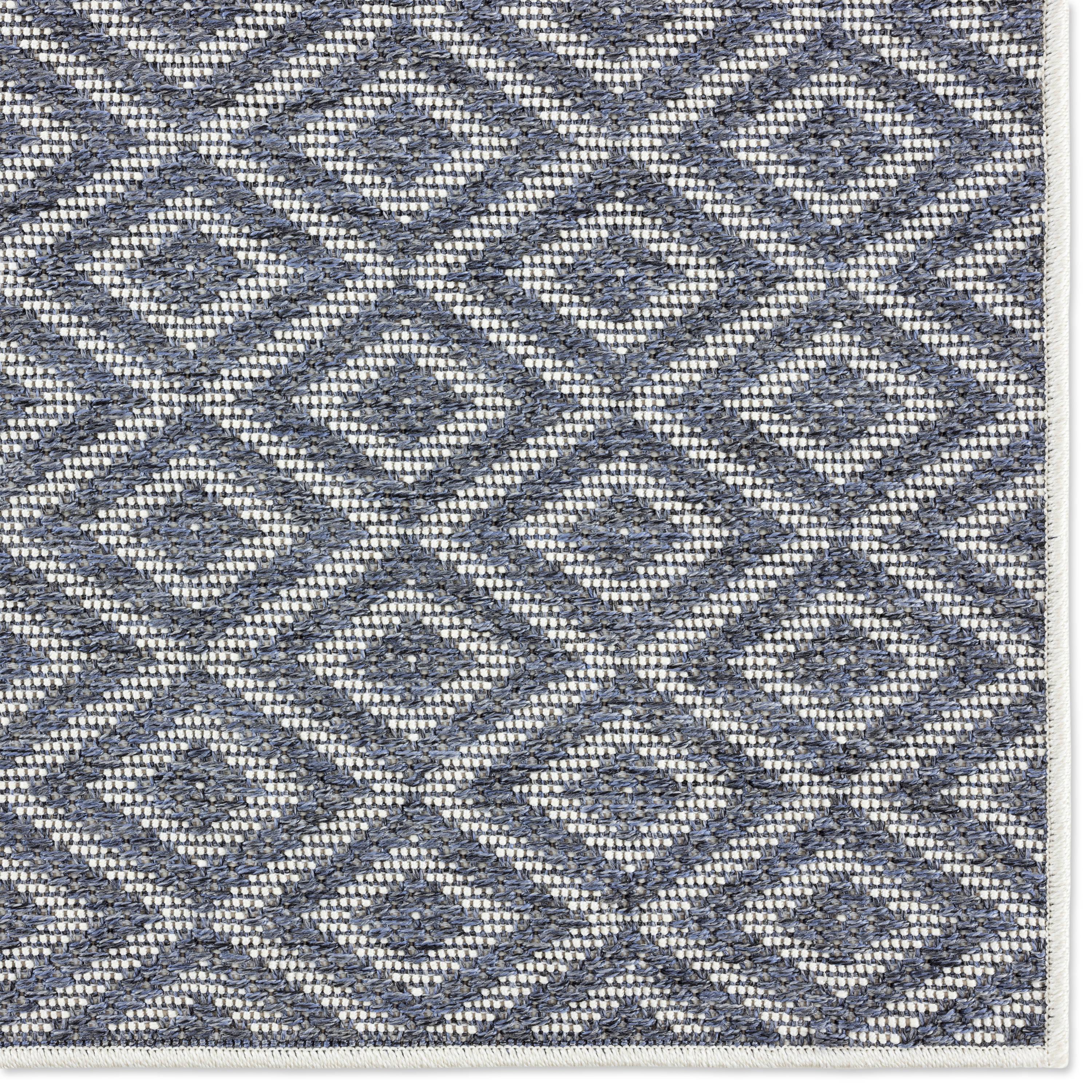 Home Dynamix Tripoli Lydia Modern Diamond Indoor/Outdoor Area Rug, Denim/Cream, 7'10"x10'2"