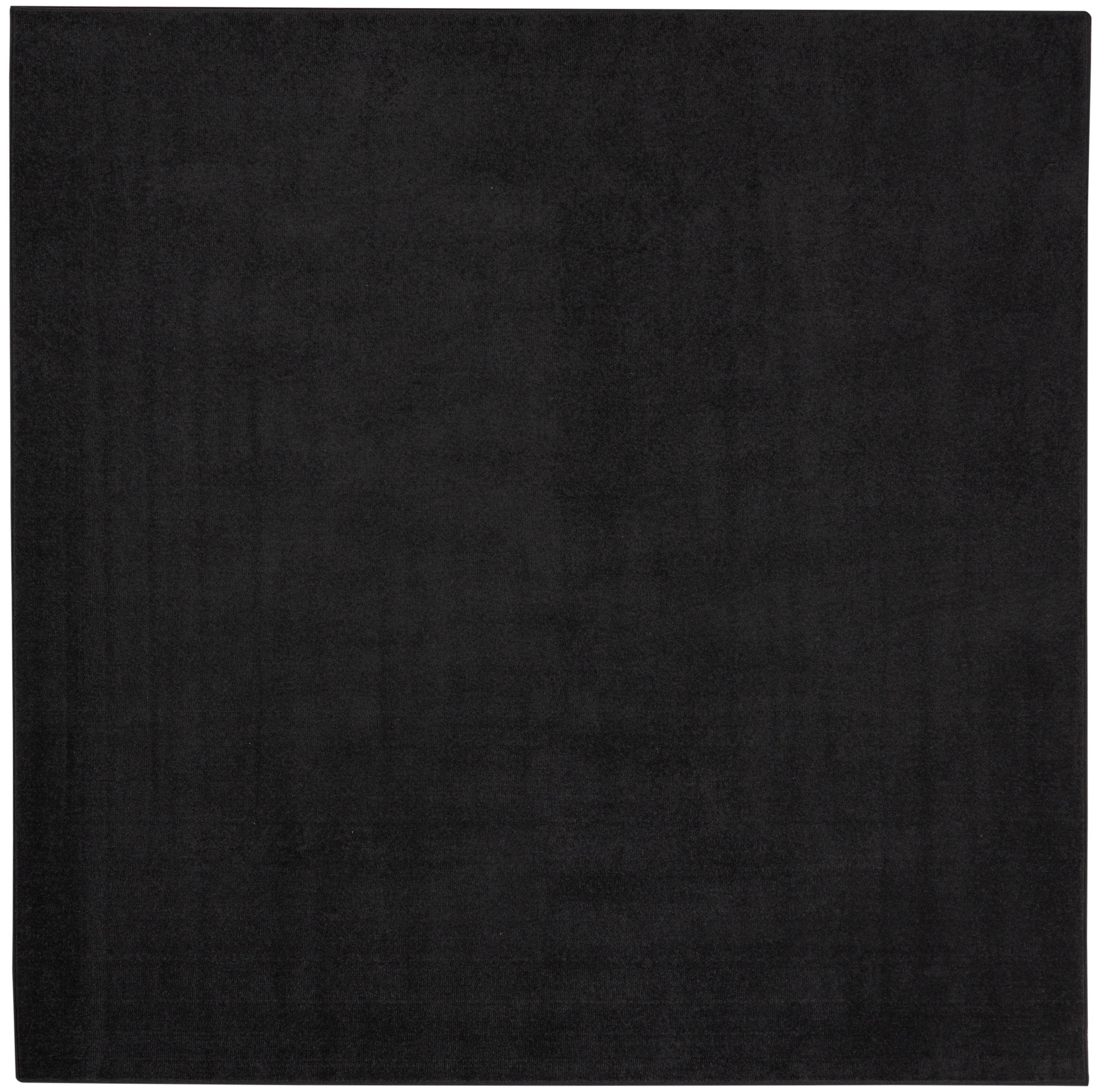 Nourison Essentials Easy Care Indoor Outdoor Area Rug - Black 7' x Square