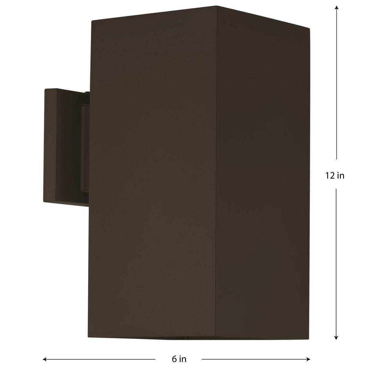 Progress Lighting, Crawford, 1-Light, Outdoor Wall Light, Antique Bronze, Aluminum, Wet Rated, 6" Square, Halogen