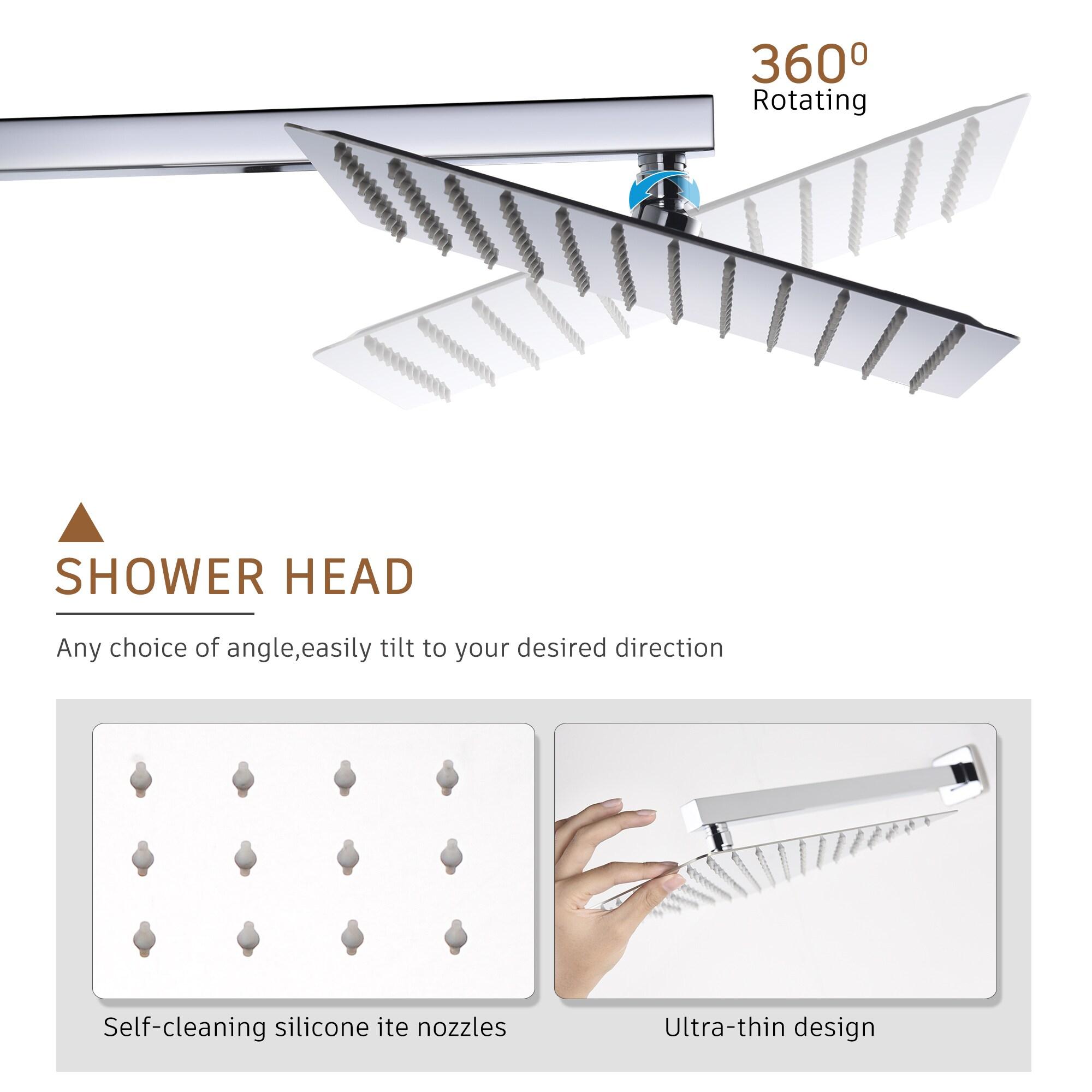 Revitalize 12 Inch Luxury Thermostatic Complete Shower System with Rough-in Valve