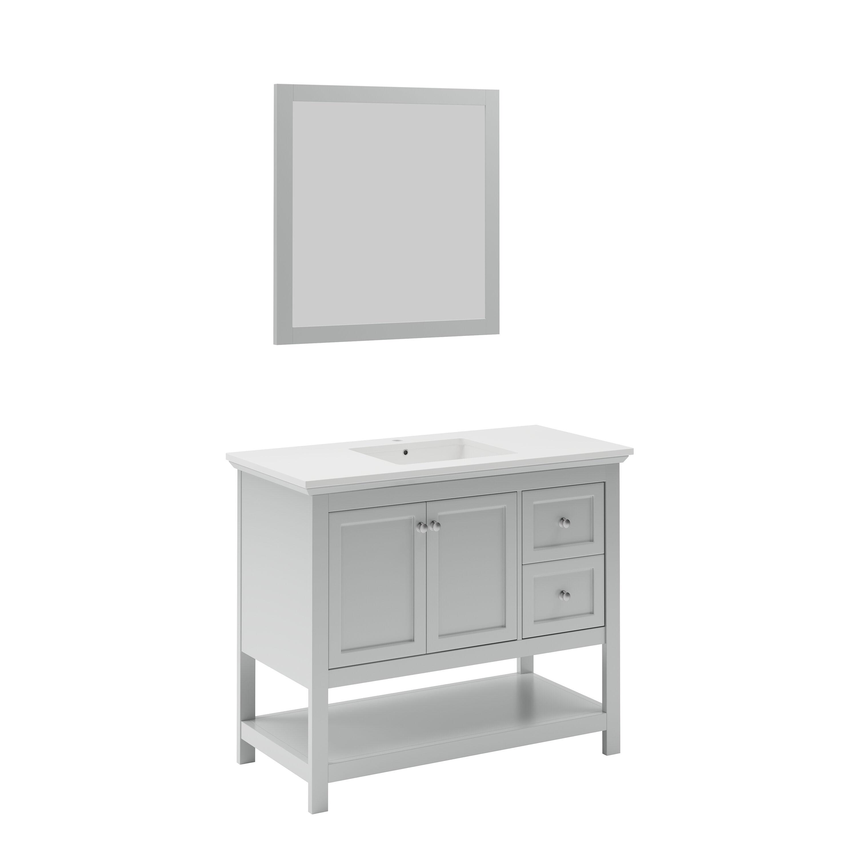 Fresca Manchester 42" Freestanding Single Sink Bathroom Vanity with Integrated Sink (Faucet Not Included)