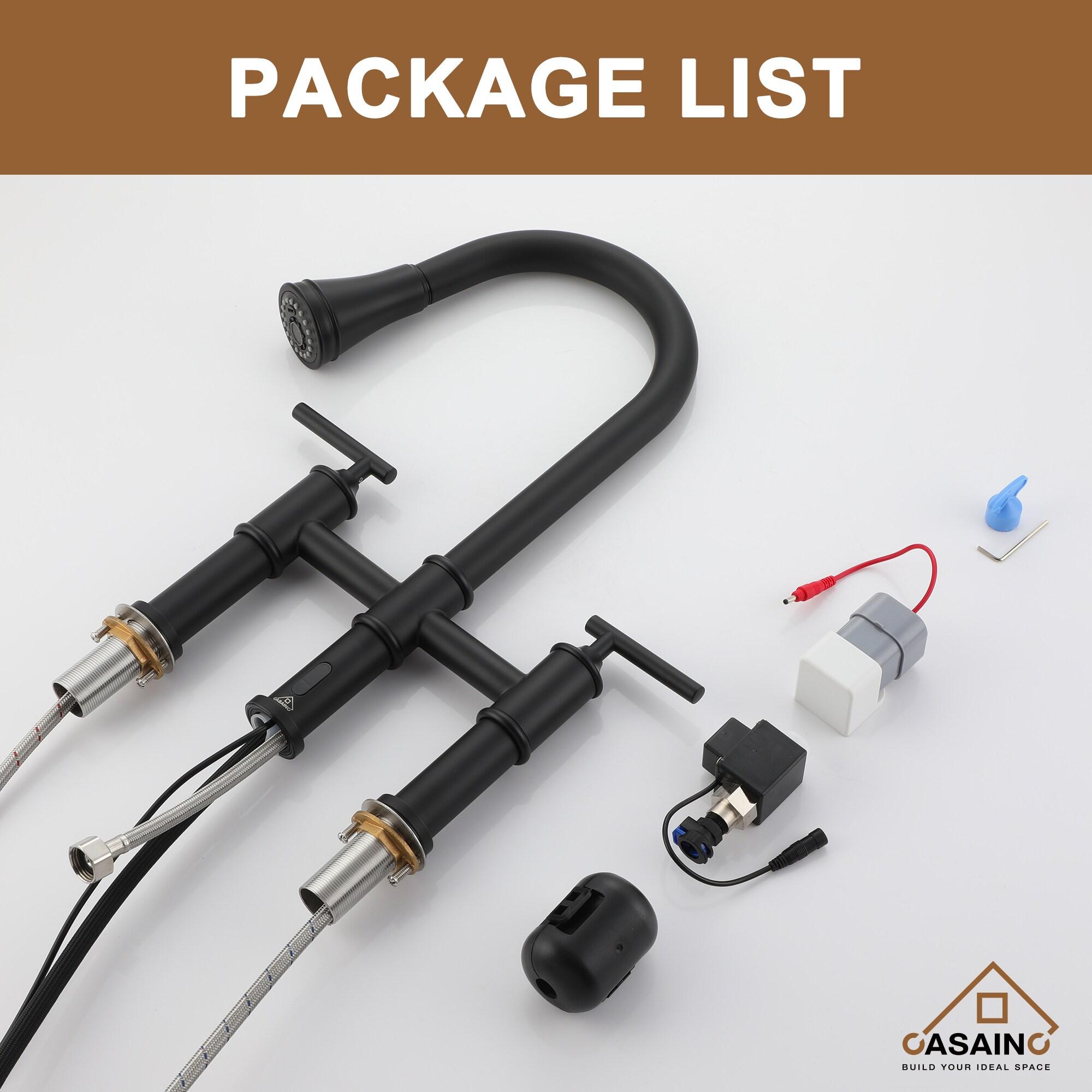 CASAINC 1.8 GPM Single-Handle Spring Pull-Down Kitchen Faucet Single Hole Faucet