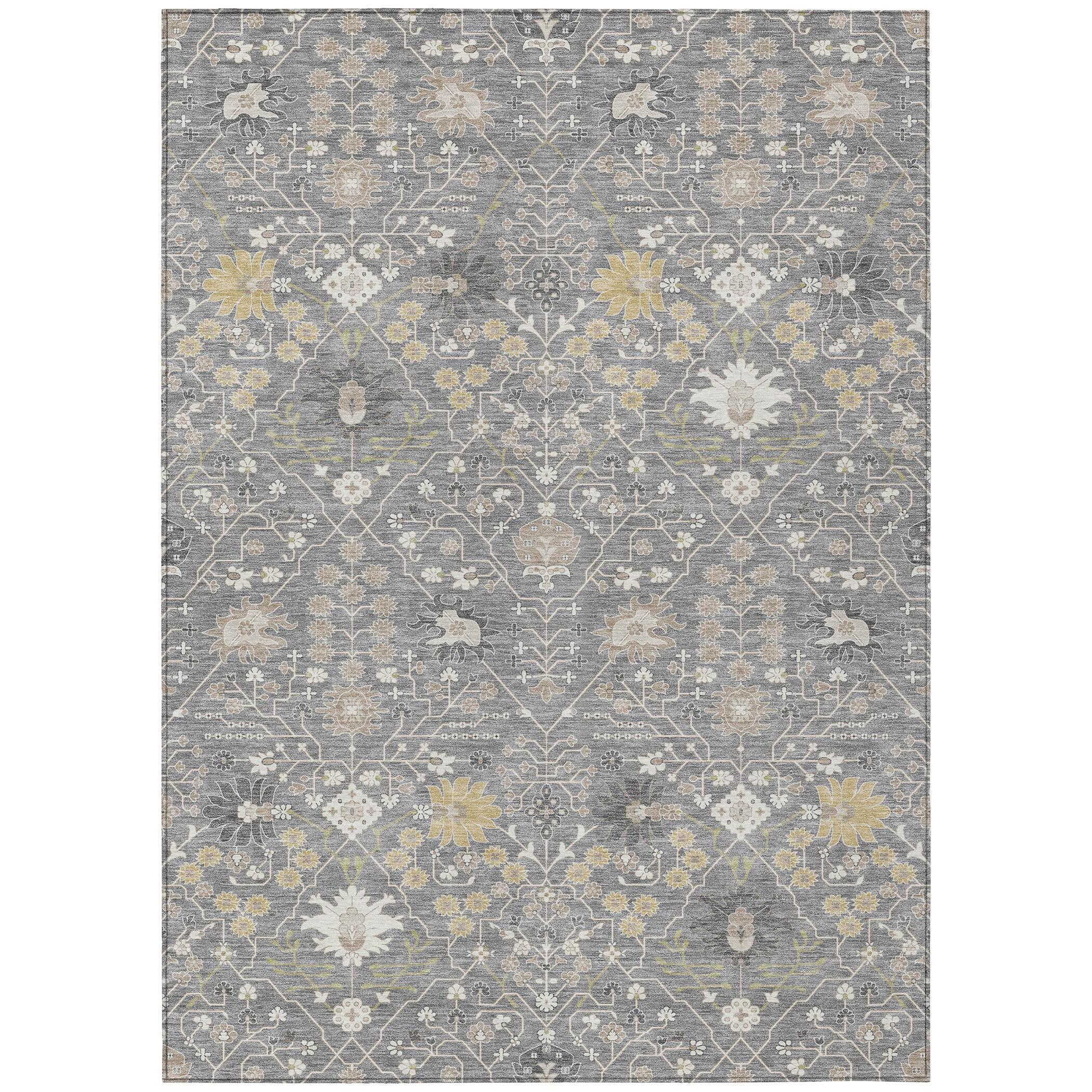 Machine Washable Indoor/Outdoor Chayden ACN1009 Gray 2'3" x 7'6" Runner Rug