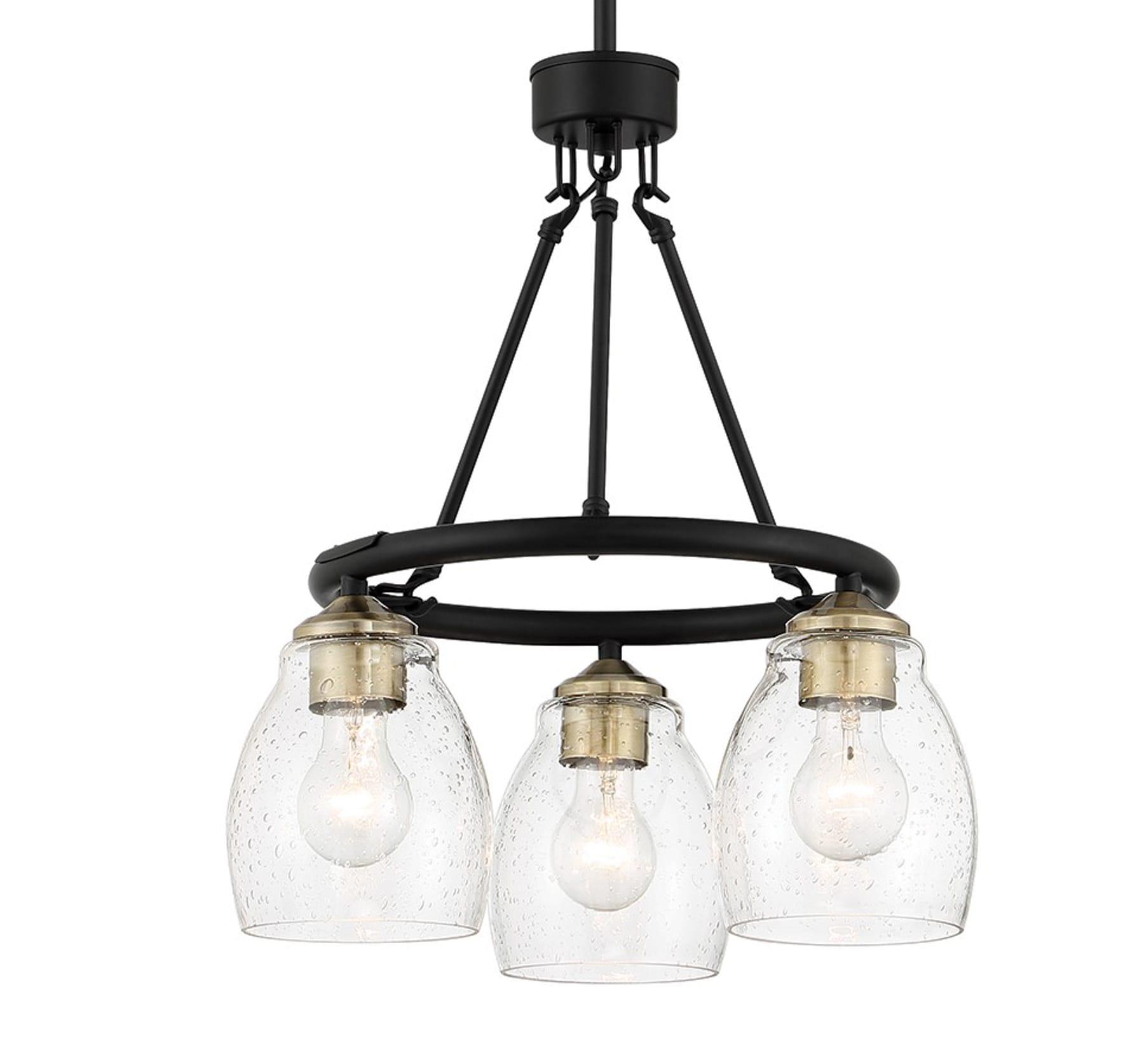 2437-878-Minka Lavery-Winsley - 3 Light Chandelier-18.13 Inches Tall and 17 Inches Wide-Coal/Stained Brass Finish    -Traditional Installation