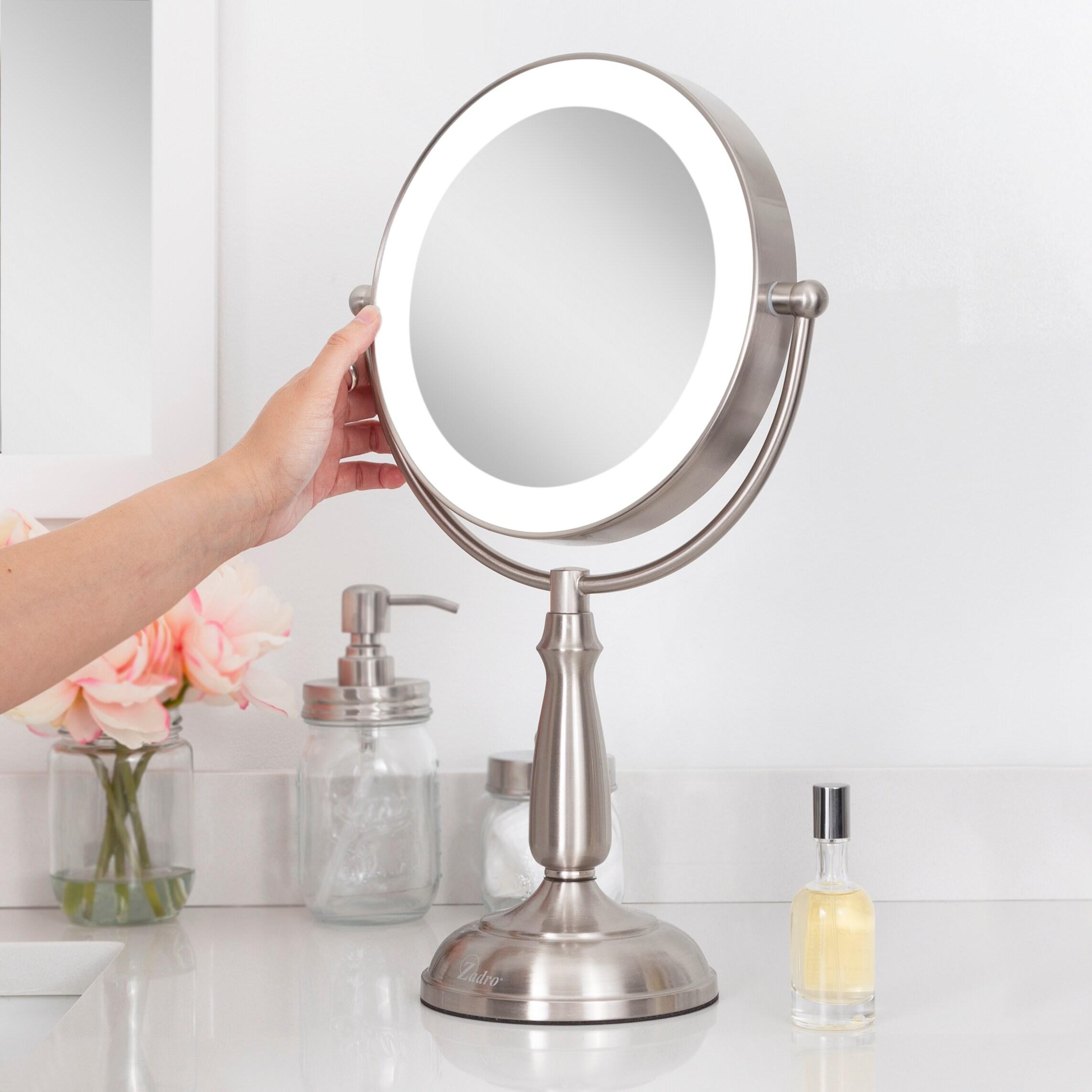 Zadro LED Lighted Makeup Mirrors for Women w/ Magnification & Cordless