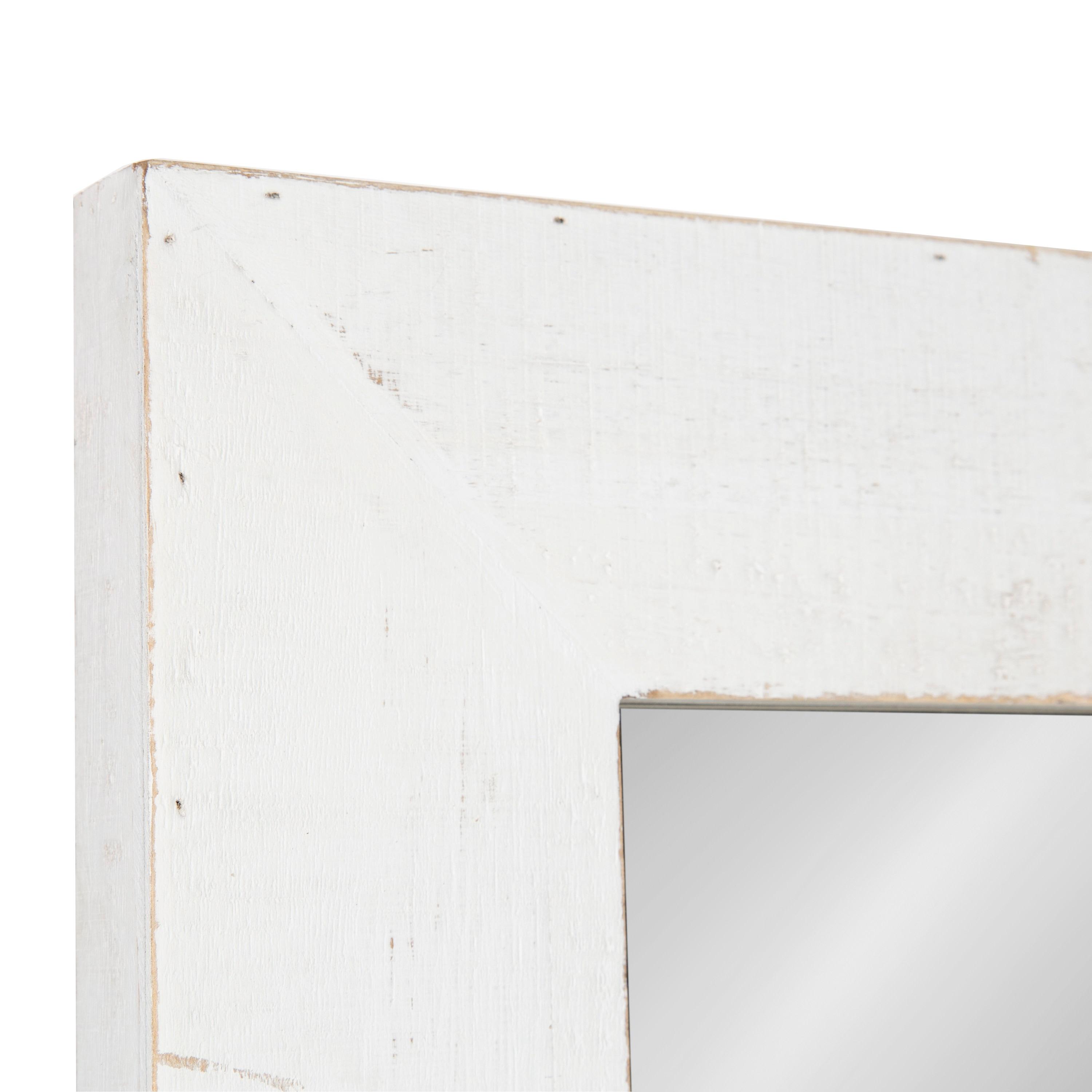 30" x 36" Garvey Wood Framed Wall Mirror White - Kate and Laurel: Modern Rectangle, No Assembly, Wall Mount