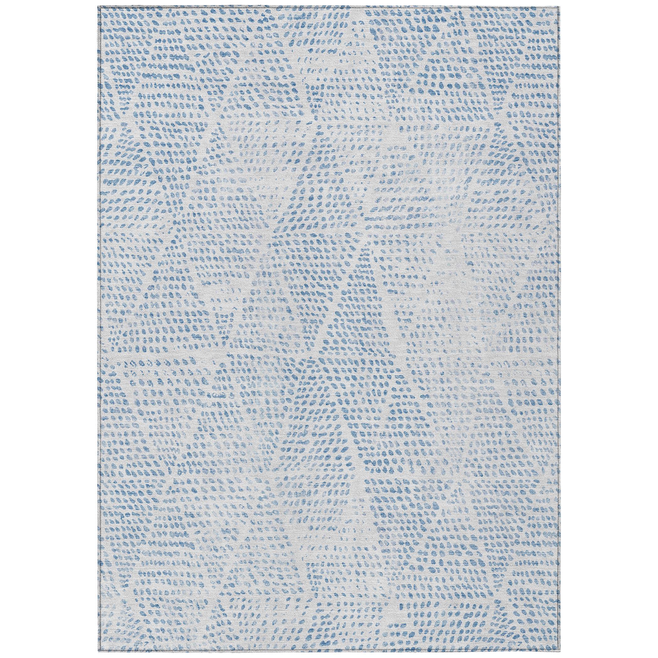 Addison Rugs Chantille Indoor/Outdoor Transitional Diamond Denim Washable Rectangle Rug, 8' x 10'