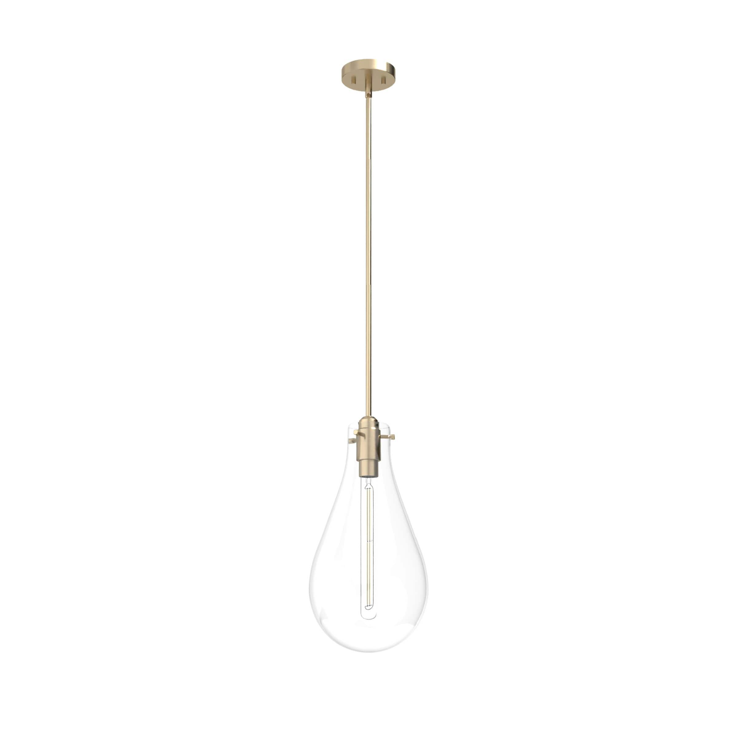 Hunter - Lundin 1-light Alturas Gold, Medium Size Pendant Light, Dimmable, Formal Style, Teardrop Shaped, for Bedrooms, Kitchens, Dining, Living Rooms - 19564