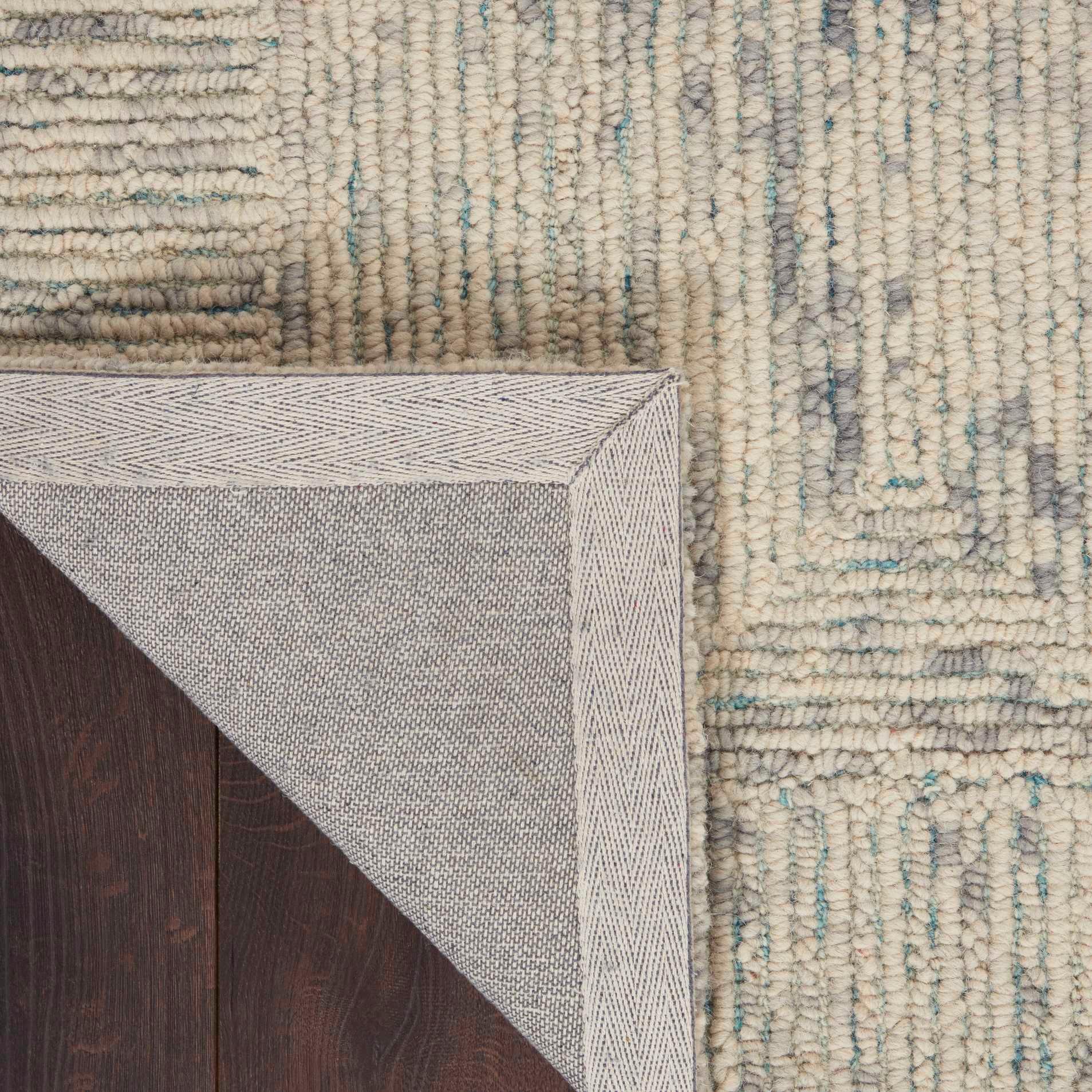 Nourison Vail Contemporary Indoor Area Rug Ivory Grey Teal 5'3" x 7'3"