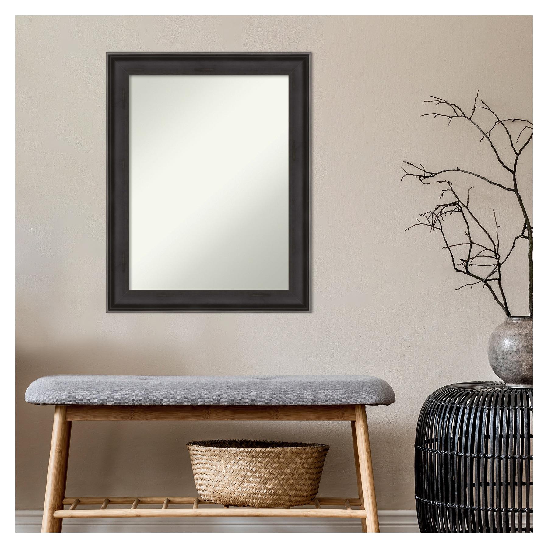 Amanti Art Allure Charcoal Non-Beveled Wood Wall Mirror 28.5 x 22.5 in.