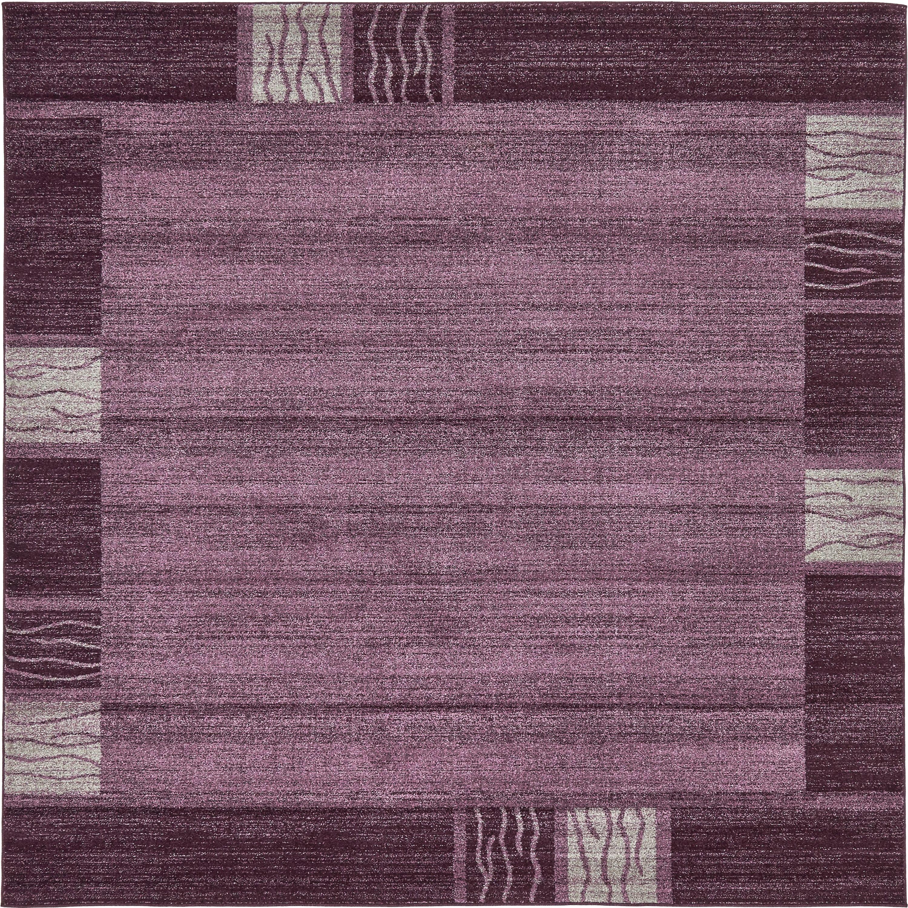 Unique Loom Del Mar Collection Area Rug - Sarah (7' 10" Square, Violet/ Purple)