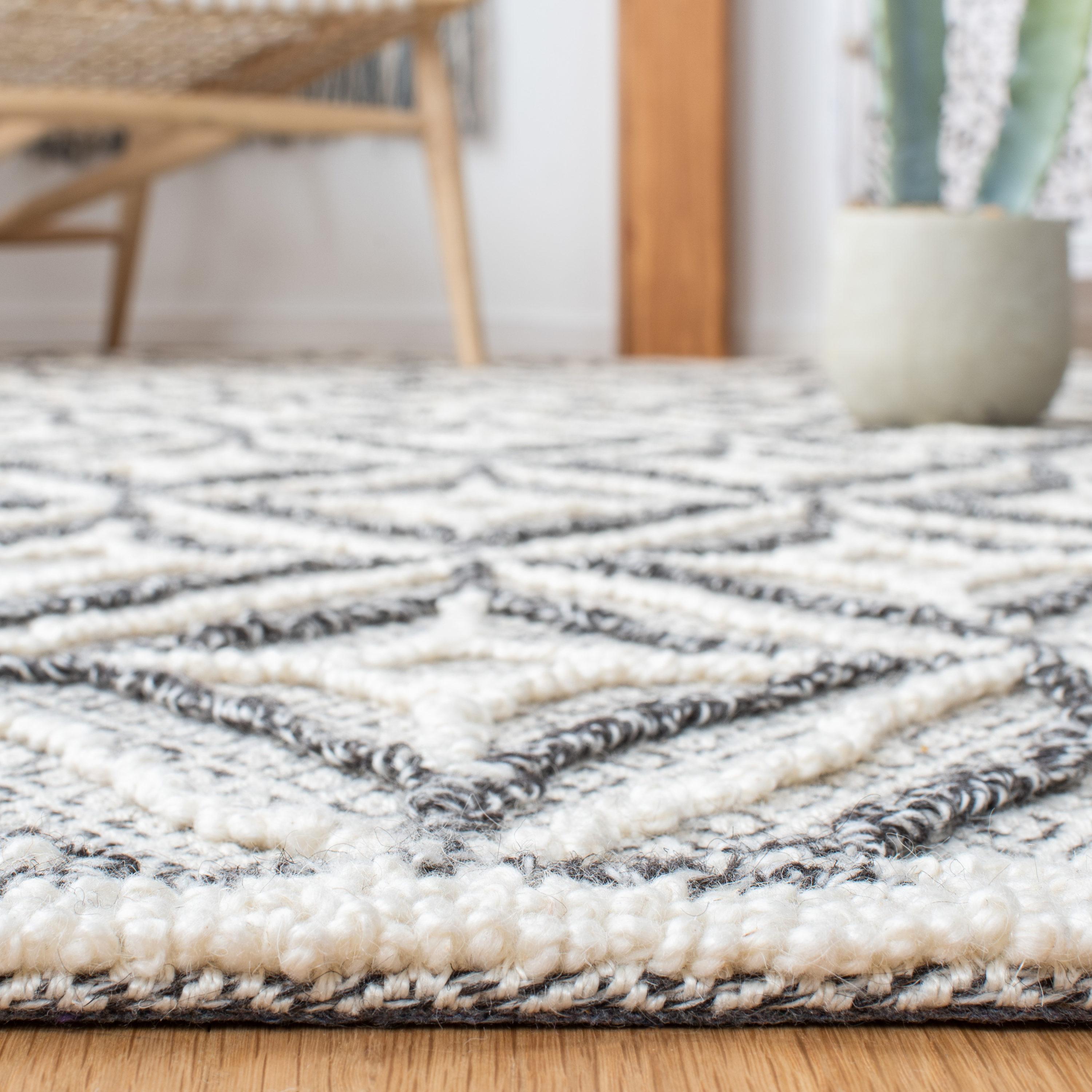 Trace TRC212 Hand Tufted Area Rug - Grey/Black - 6'x6' - Safavieh.