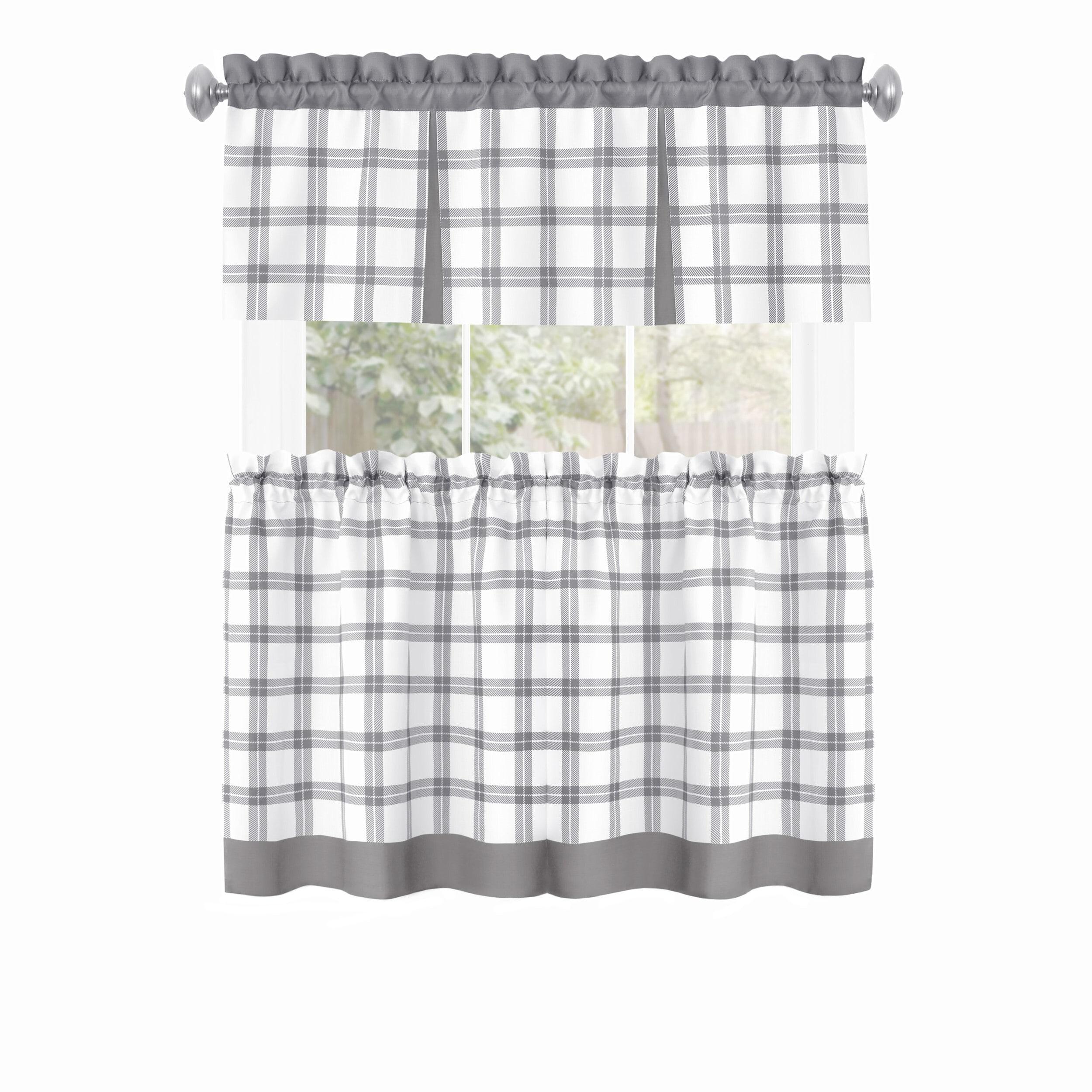Achim Importing Co Plaid Tailored 58'' W Kitchen Curtain