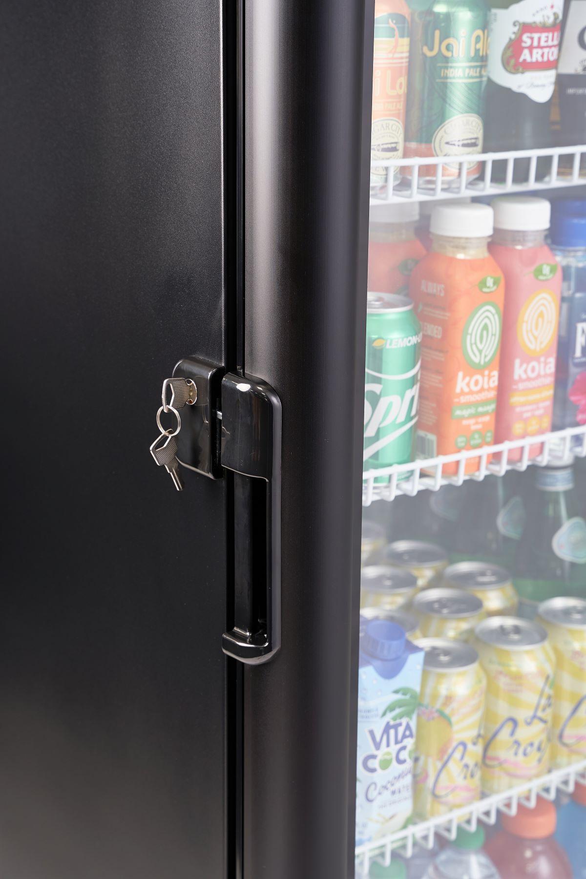 Premium Levella 9.0 cu ft 1-Glass Door Commercial Refrigerator, Matte Black