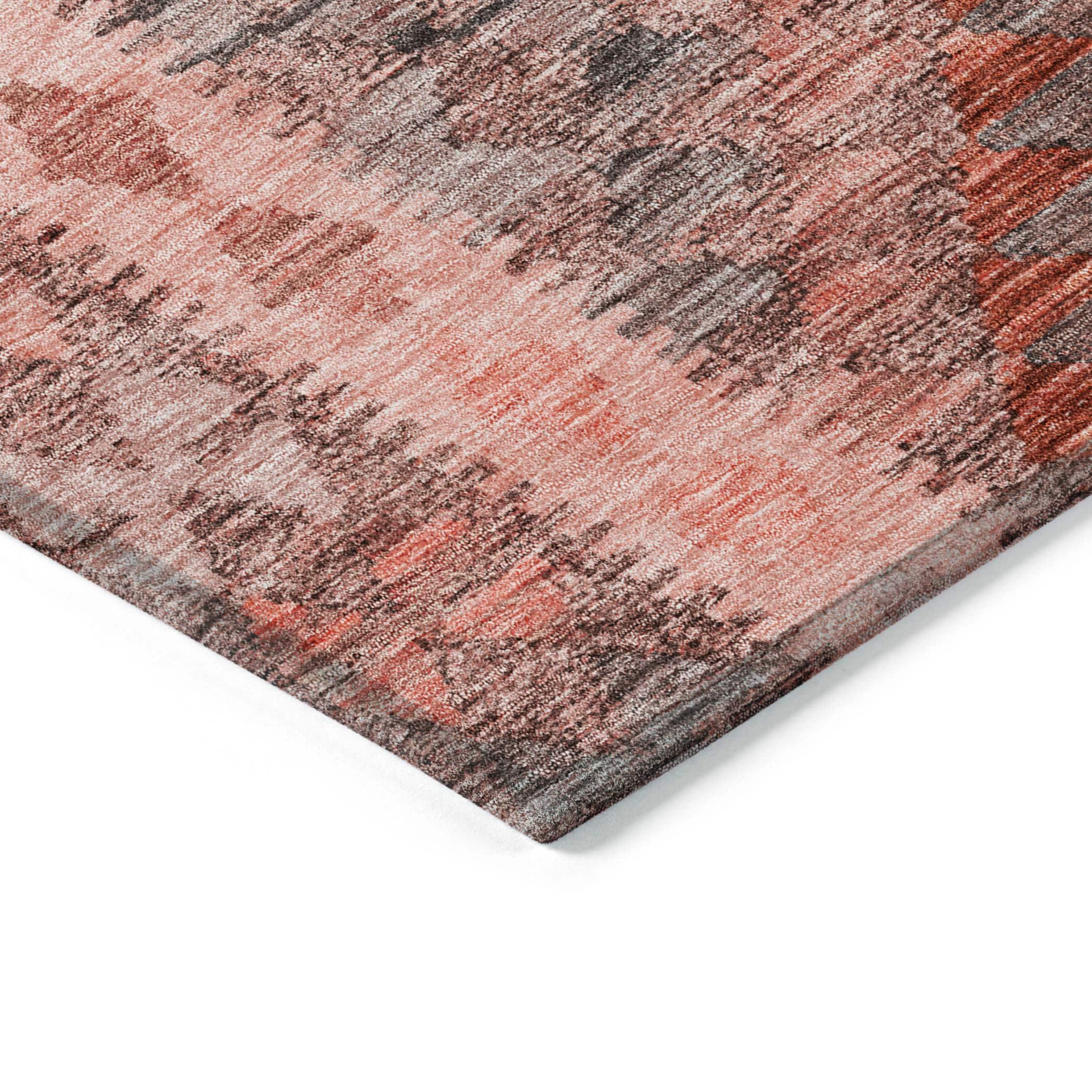 Machine Washable Indoor/Outdoor Claudian ACN1226 Terracotta Rug