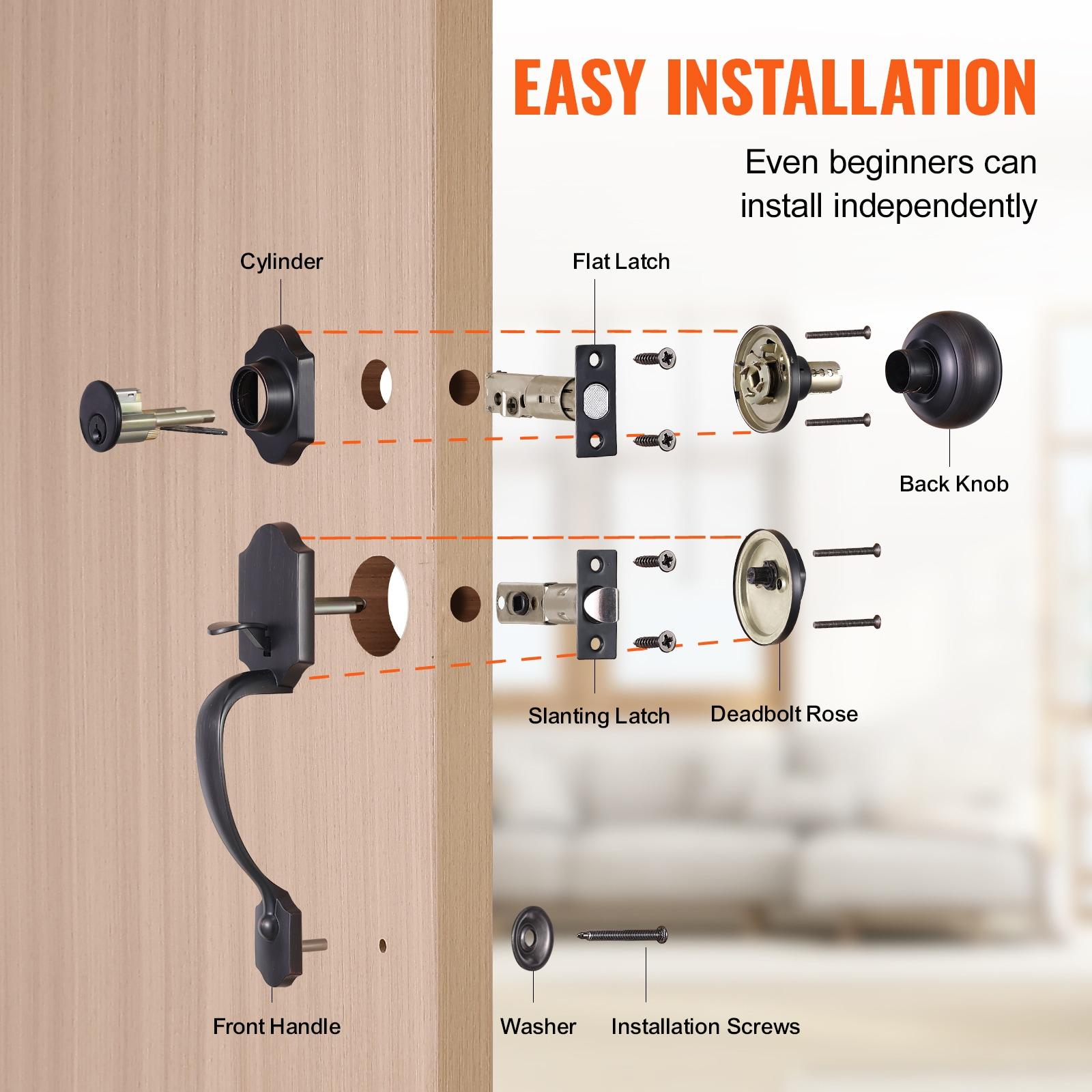 Front Door Handle and Deadbolt Set