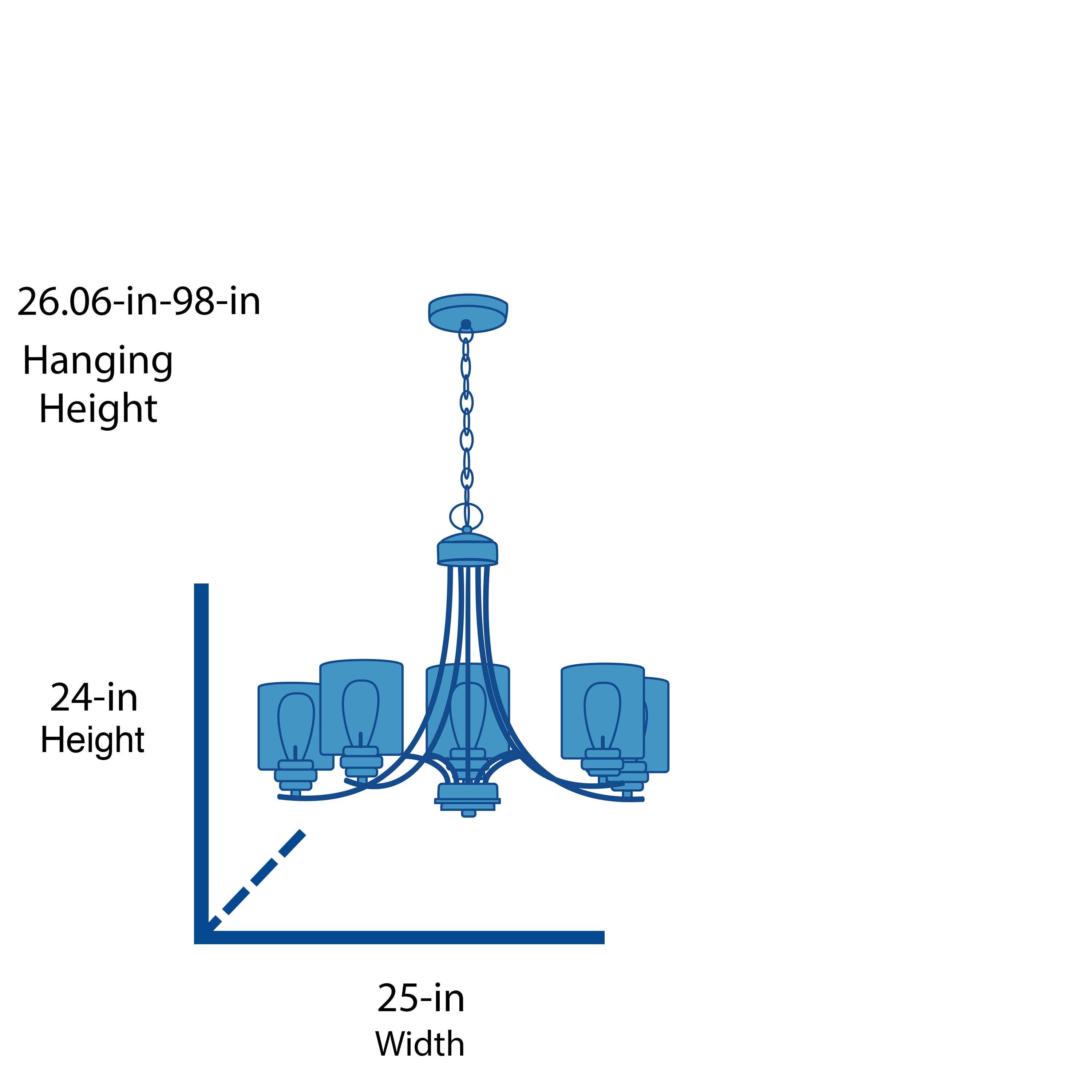 Craftmade Lighting Randolph 5 - Light Chandelier in  Flat Black/Brushed Polished Nickel