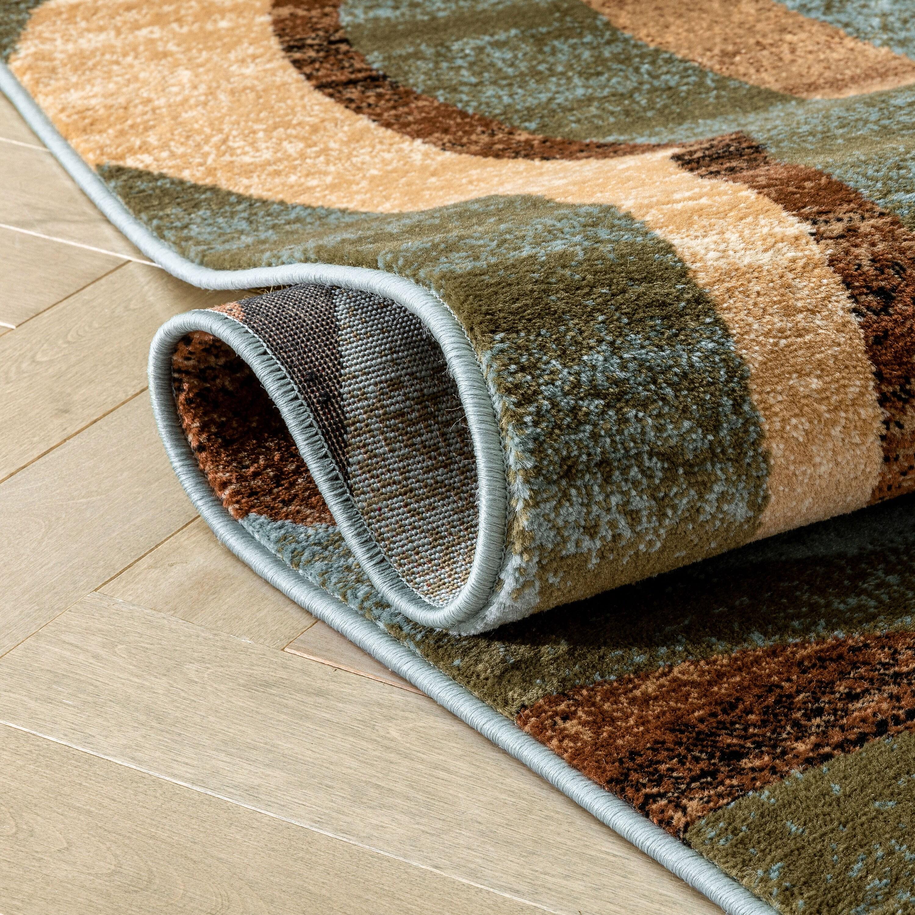 Well Woven Barclay Nirvana Waves Modern Geometric Multi Blue 5'3" x 7'3" Area Rug