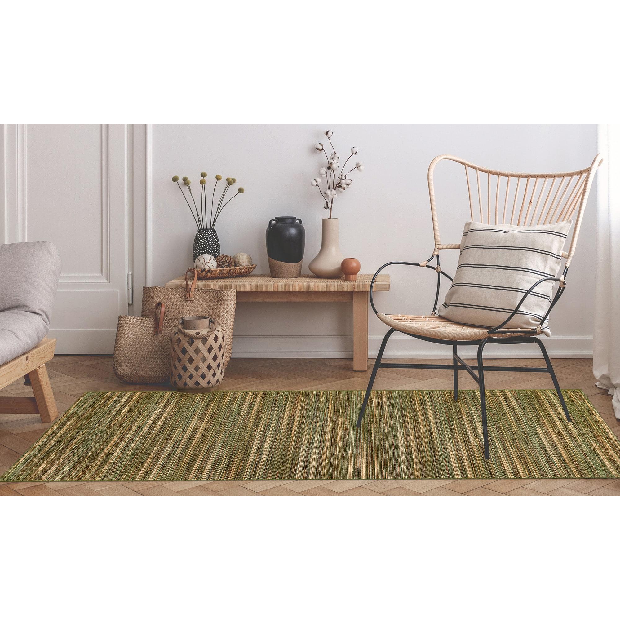 Liora Manne Marina Stripes Indoor/Outdoor Rug Green 3'3" x 4'11"
