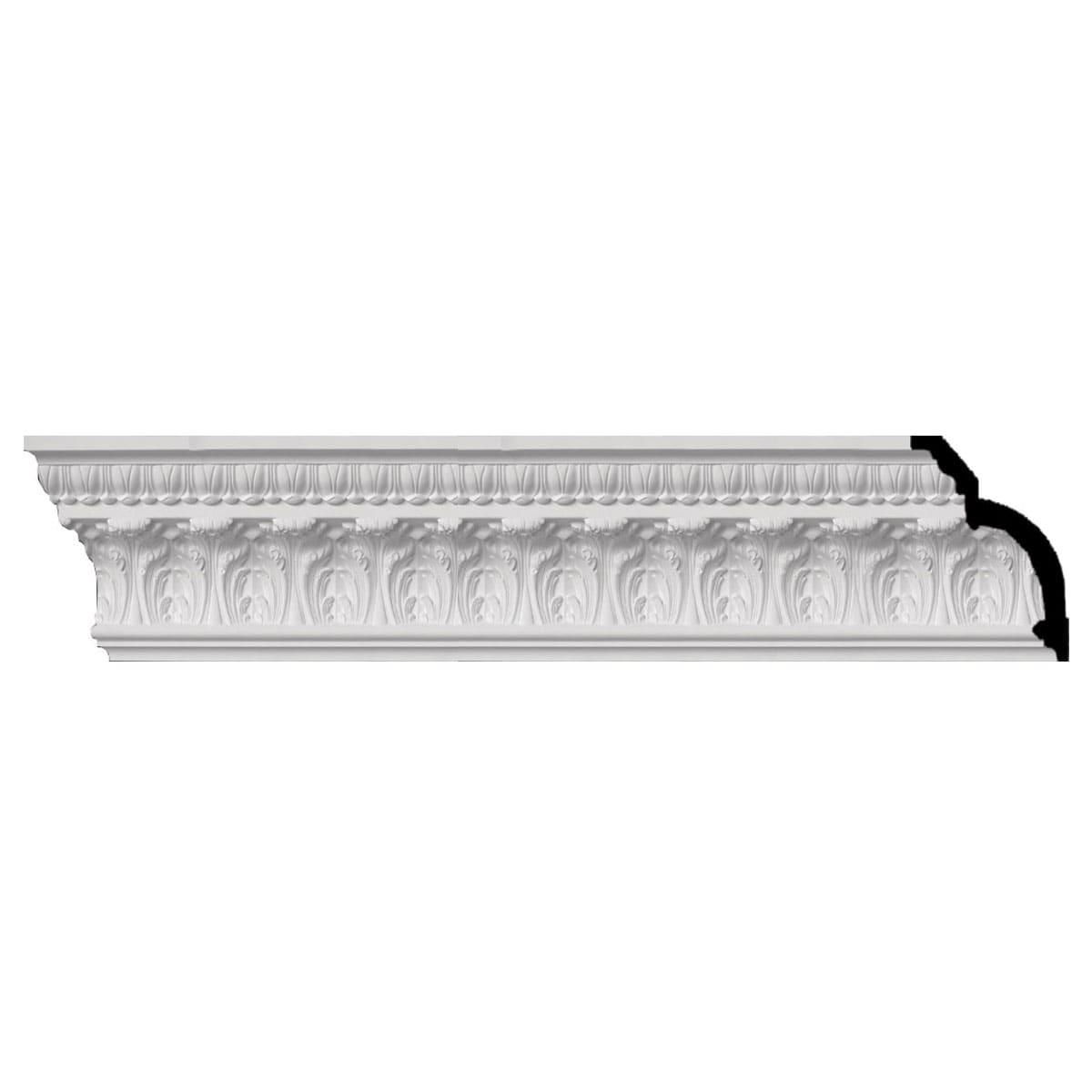 Ekena Millwork 7 3/4"H x 5 1/2"P x 9 1/2"F x 94 1/2"L Odessa Leaf Dentil Crown Moulding