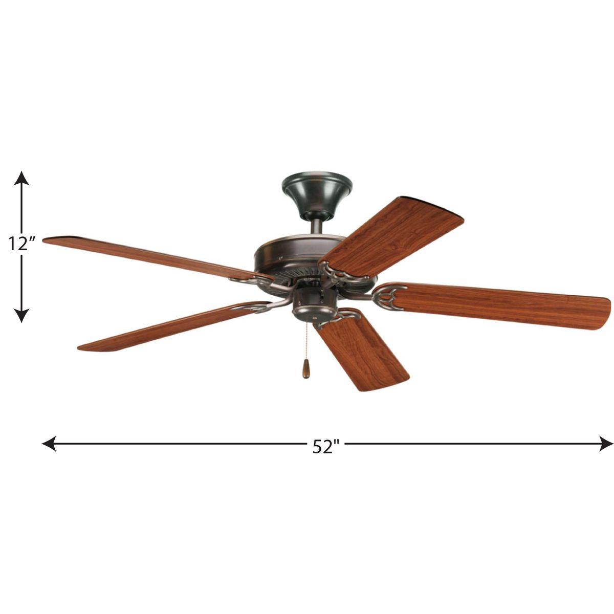 Progress Lighting AirPro Builder 52 in. Indoor Antique Bronze Ceiling Fan