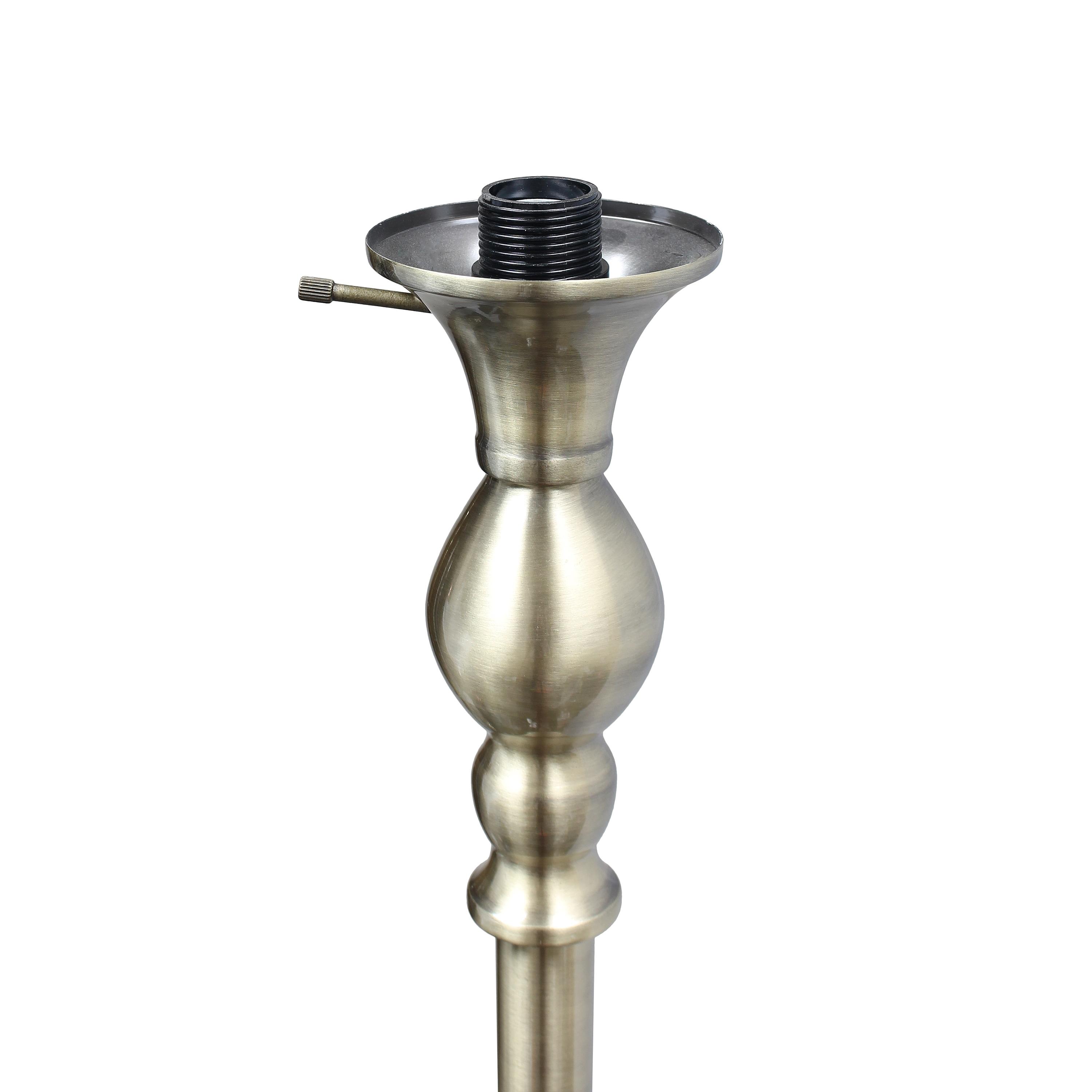 1-Light Classic Torchiere Floor Lamp with Marbleized Glass Shade Antique Brass - Lalia Home: UL Listed, Metal Base, Rotary Switch