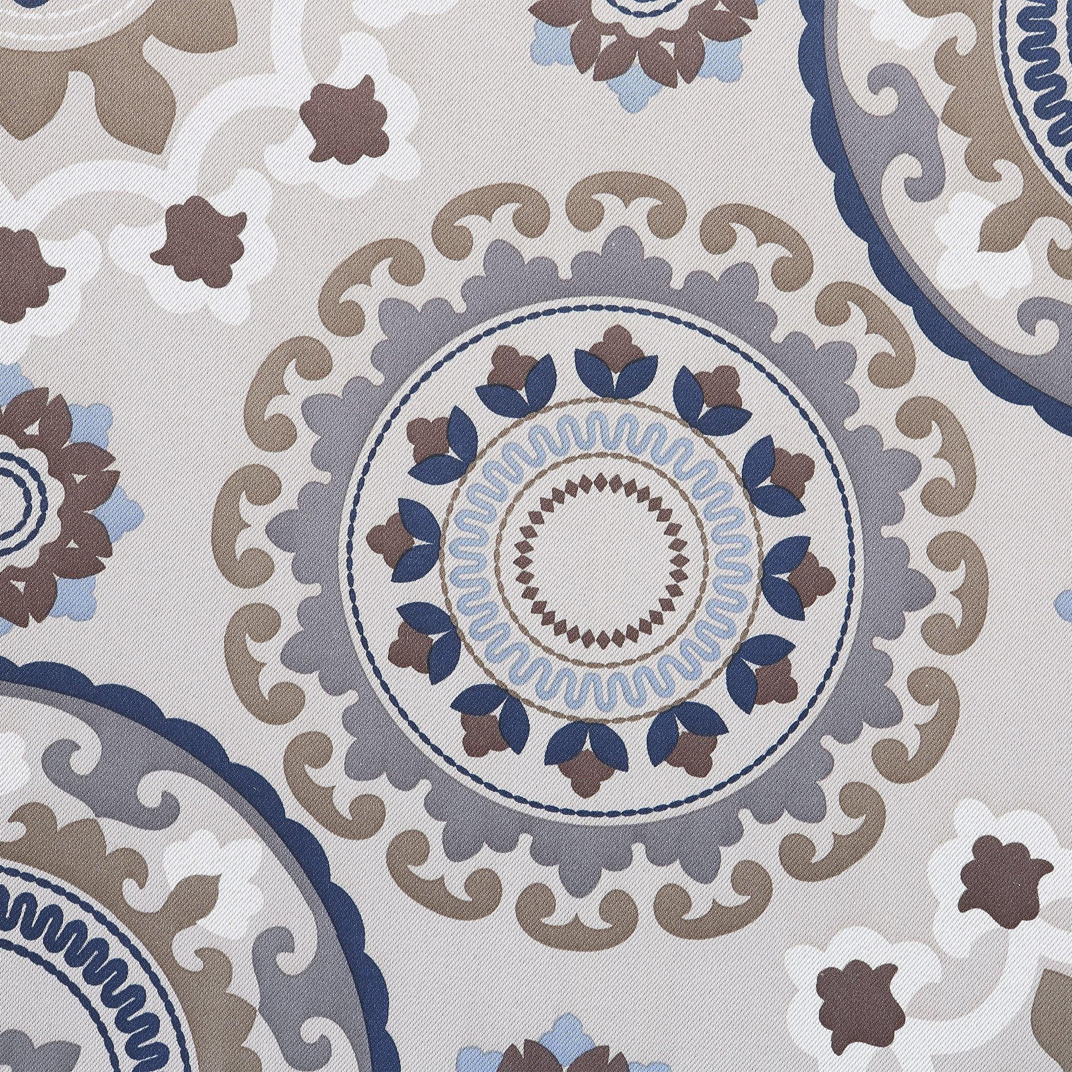 40"x63" Sun Zero Blackout Nepal Global Medallion Print Grommet Curtain Panel Khaki: Twill Polyester, Indoor Use