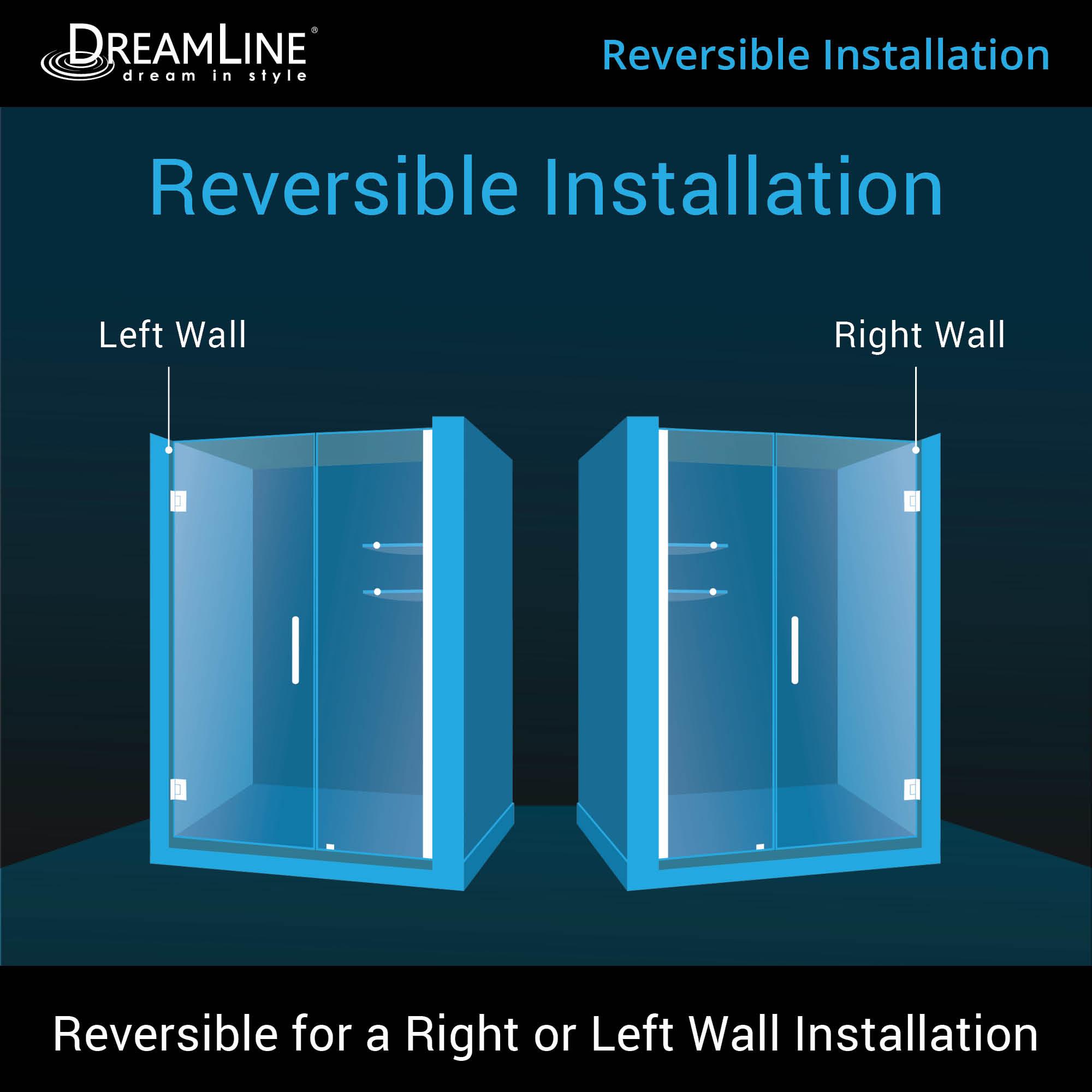 Unidoor 47" W x 72" H Hinged Frameless Shower Door with Clearmax™ Technology