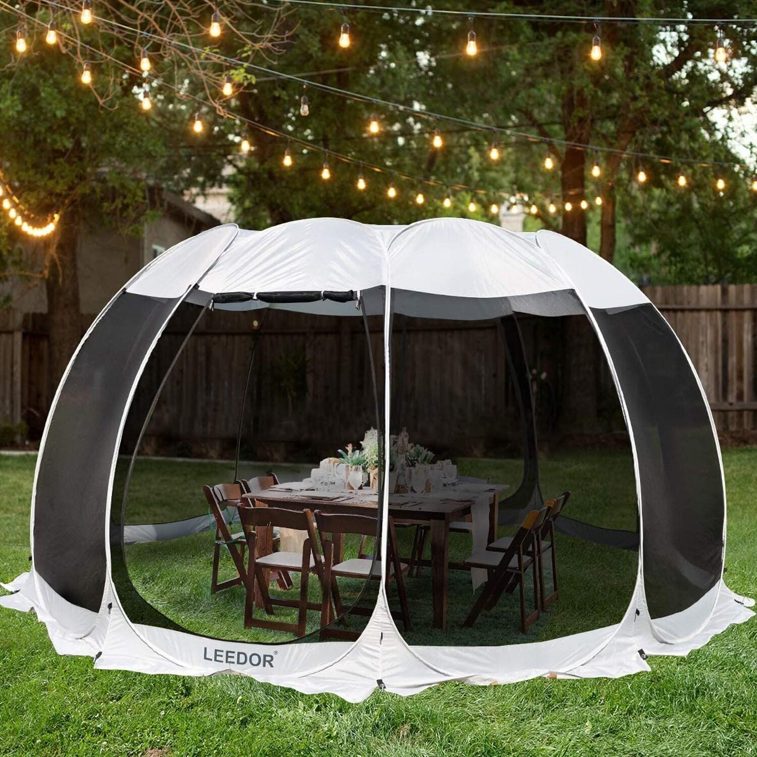 Screen House Tent Instant Room Outdoor Canopy 15x15 Gray