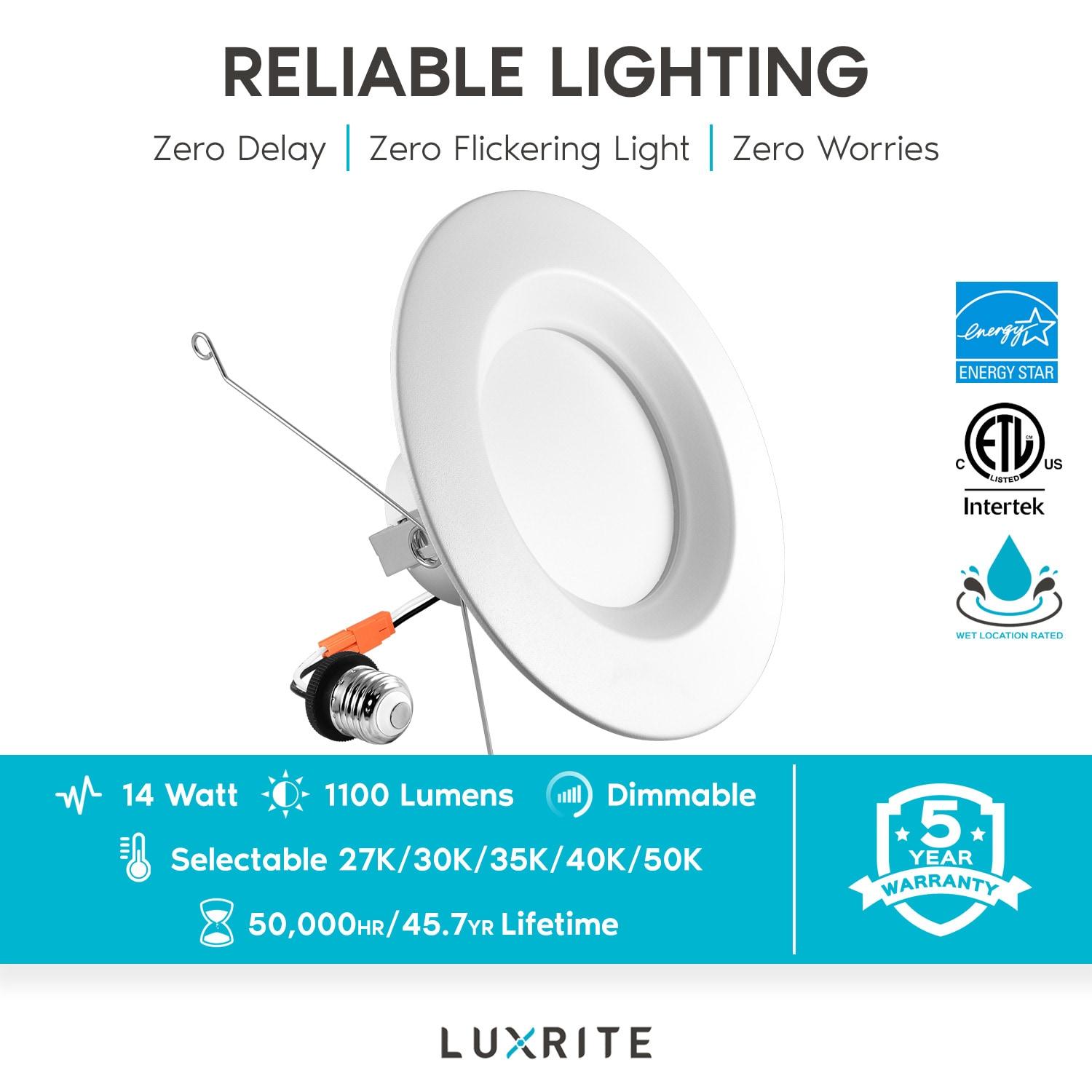 7.32'' Selectable Color Temperature Dimmable LED Retrofit Recessed Lighting Kit