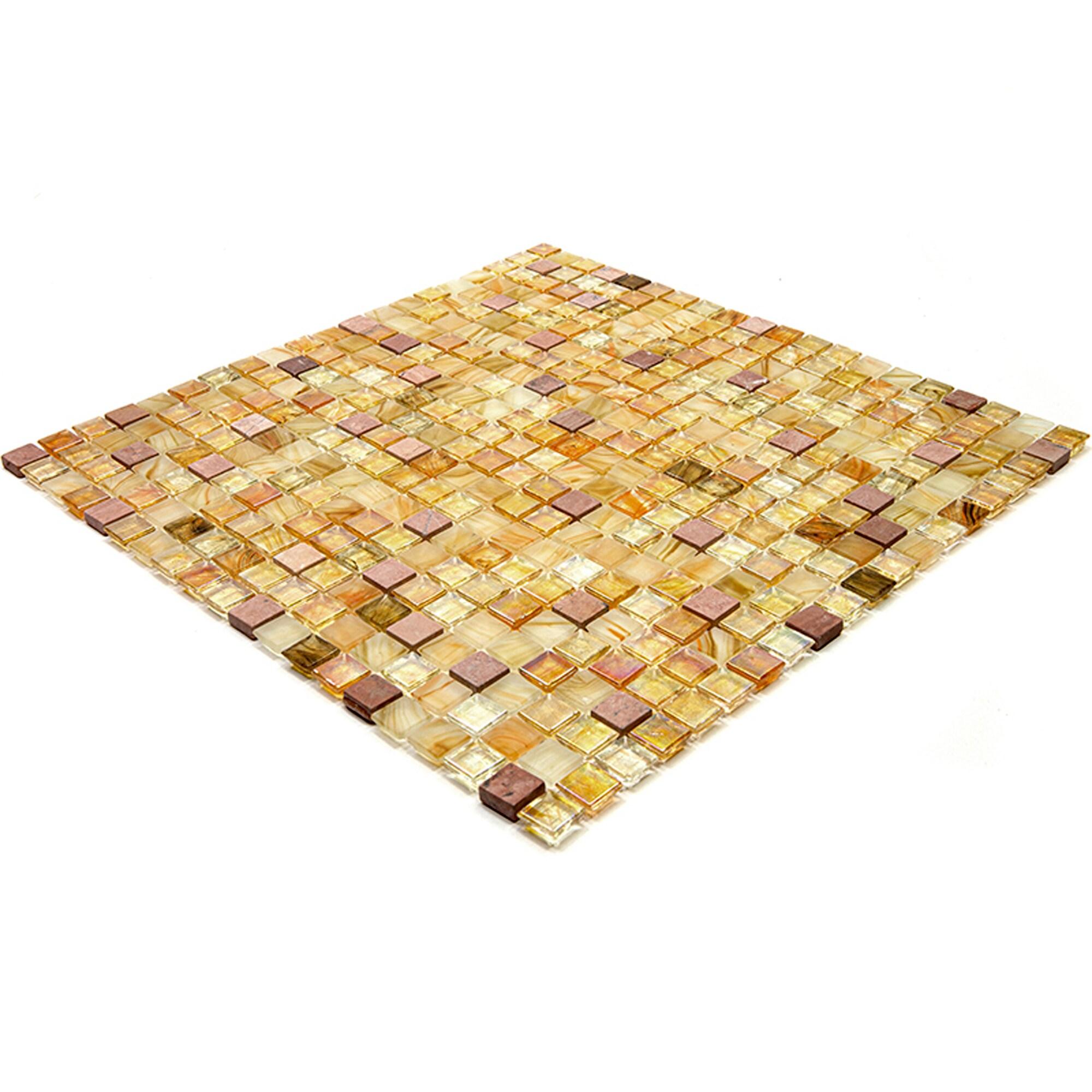 Mingles 0.6" x 0.6" Glass Mosaic Grid Wall & Floor Tile