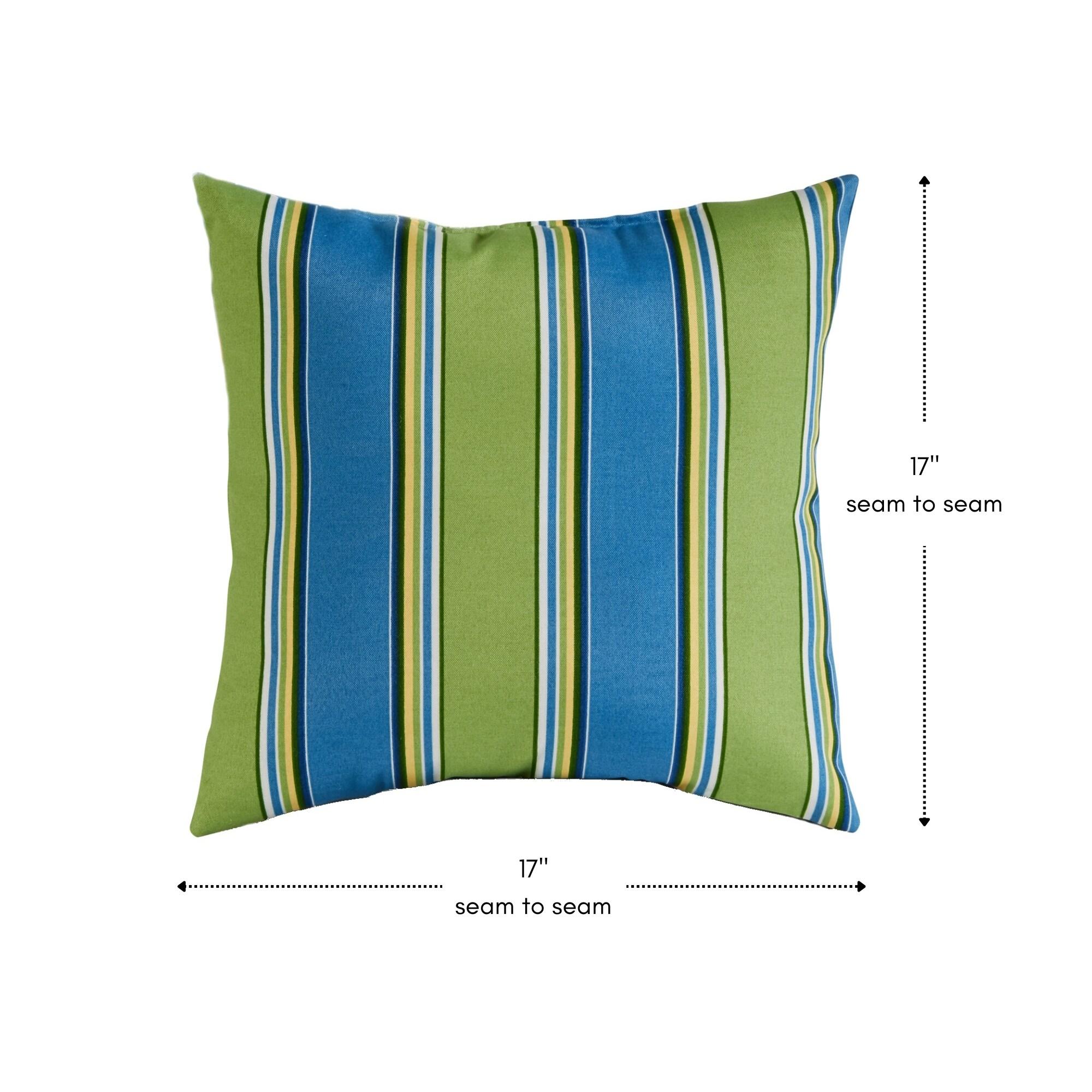 Greendale Home Fashions Cayman Stripe 17" Square Outdoor Throw Pillow (Set of 2)