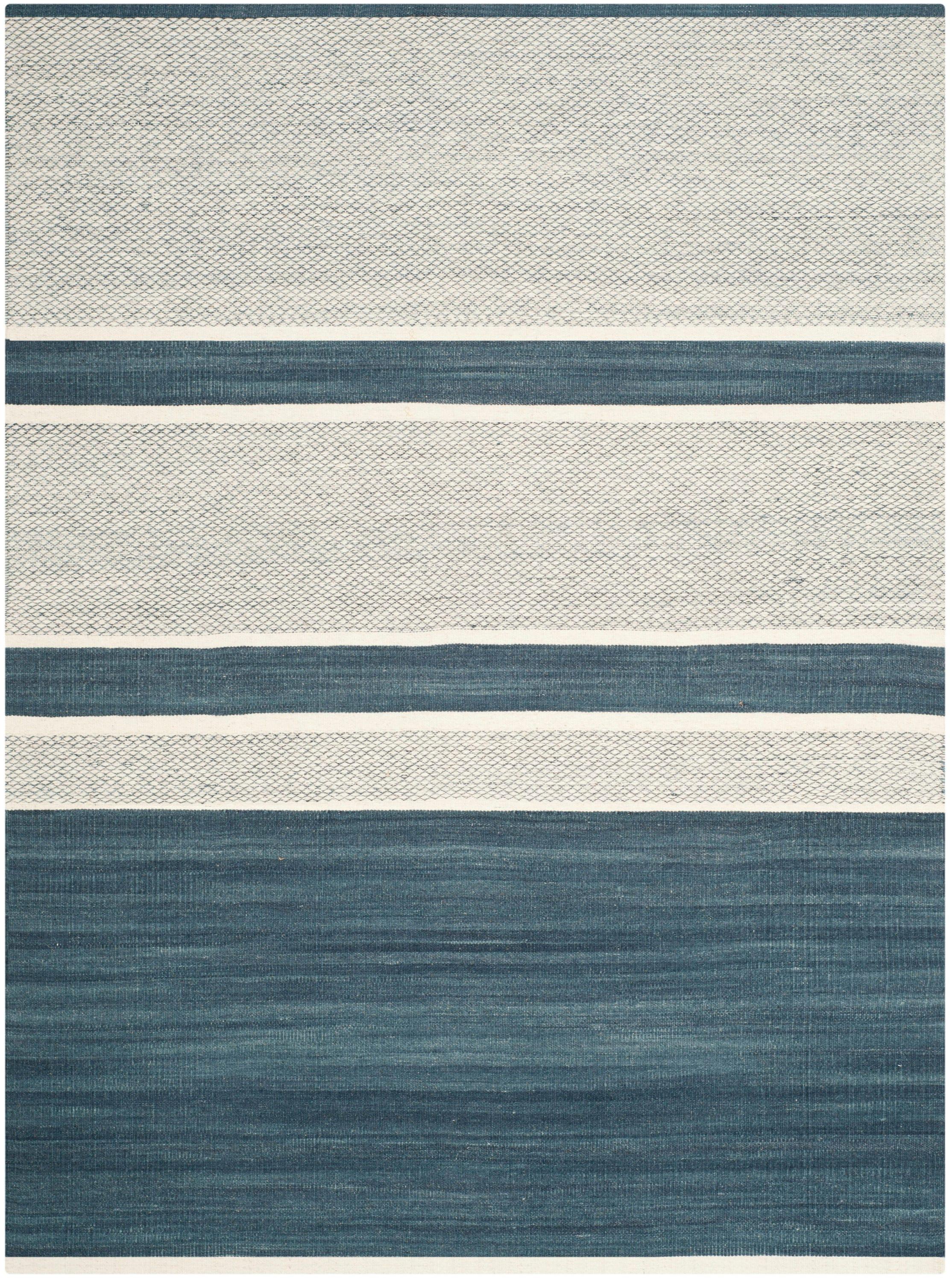 Kilim KLM952 Hand Woven Area Rug - Blue/Ivory - 5'x8' - Safavieh.