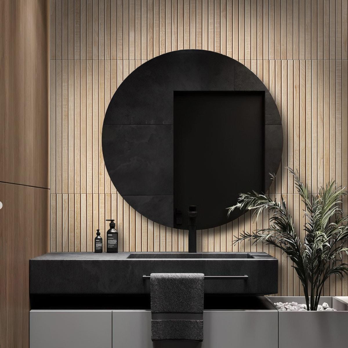 Apollo Tile Bois Ribbon 23.77" x 47.25" Matte Natural Porcelain Deco Wall and Floor Tile 15.49 sqft/case 2-pack