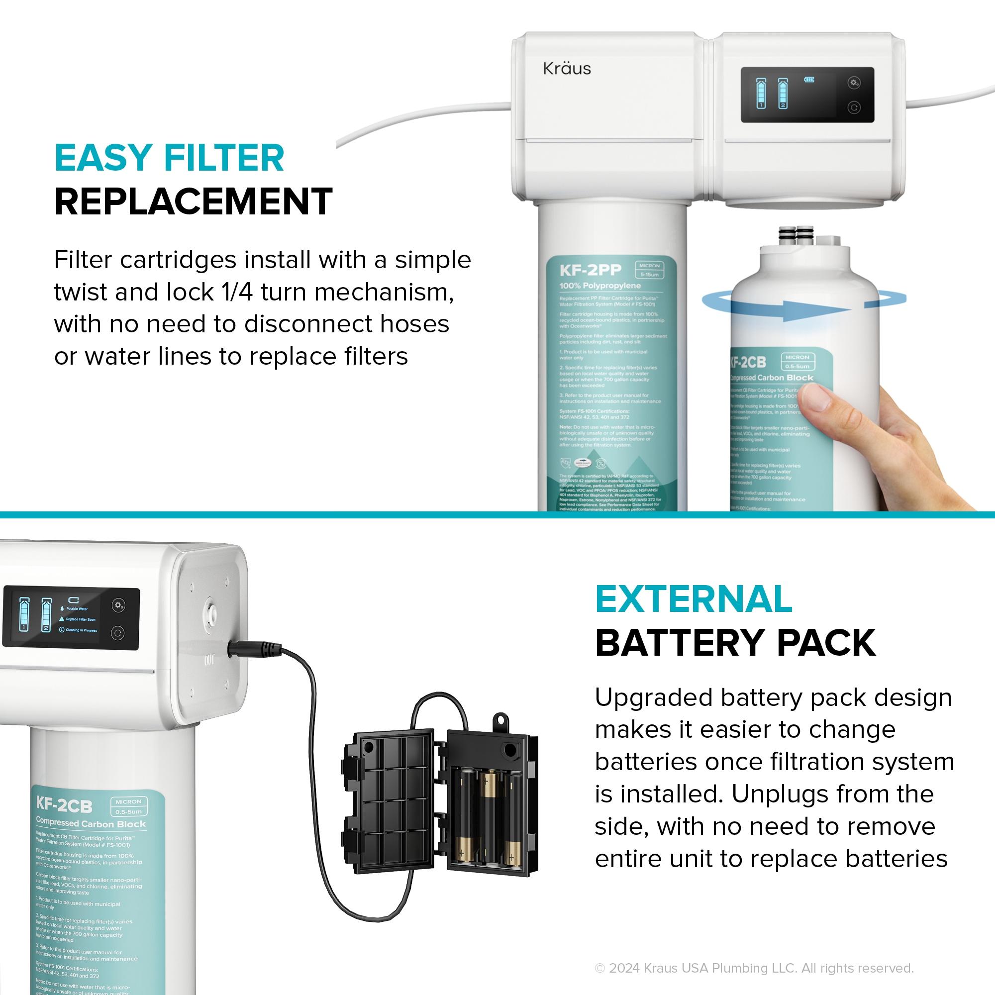 Purita White Dual-Stage Under Sink Water Filtration System