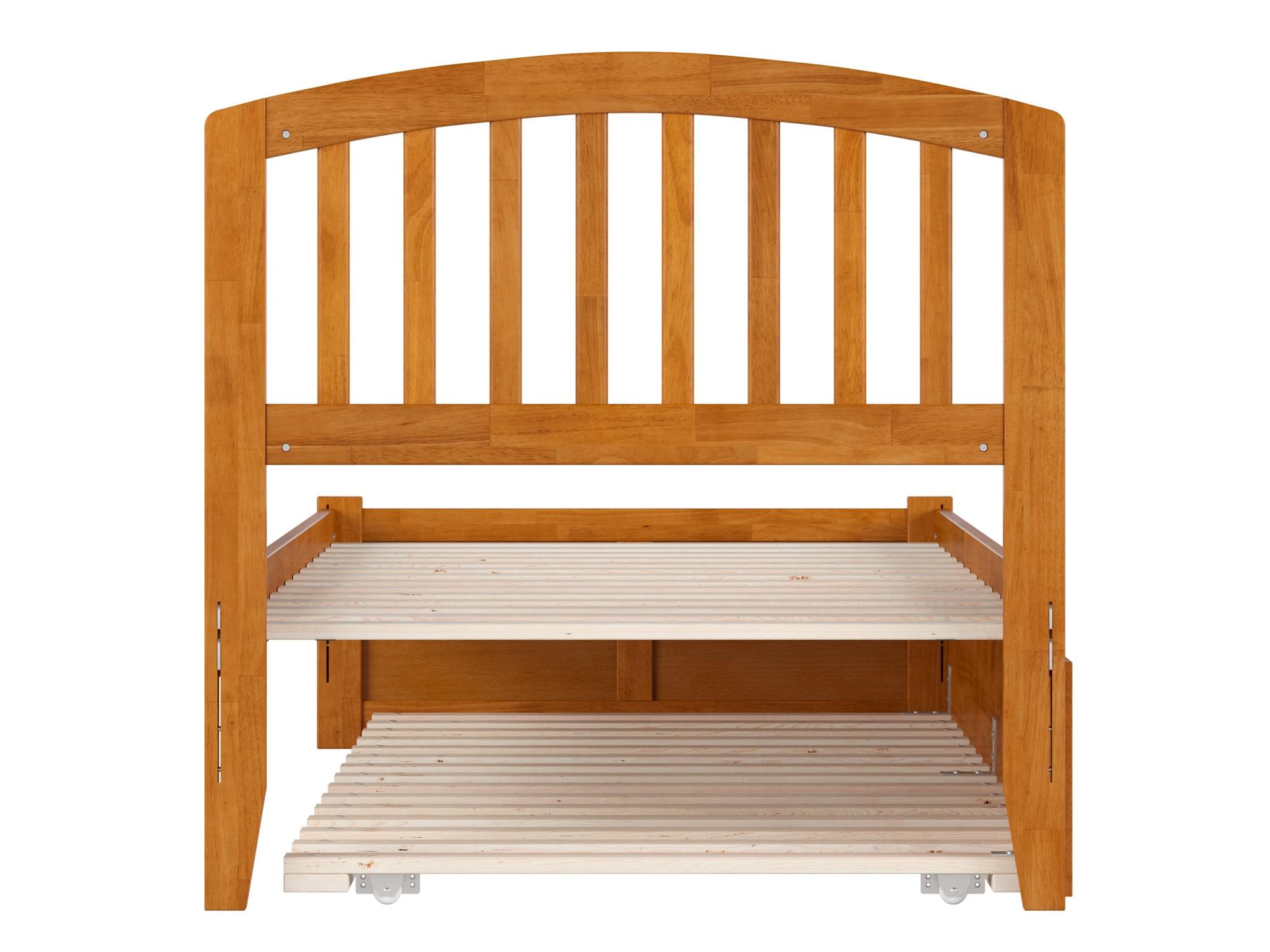 Richmond Solid Wood Platform Bed with Panel Footboard and Trundle