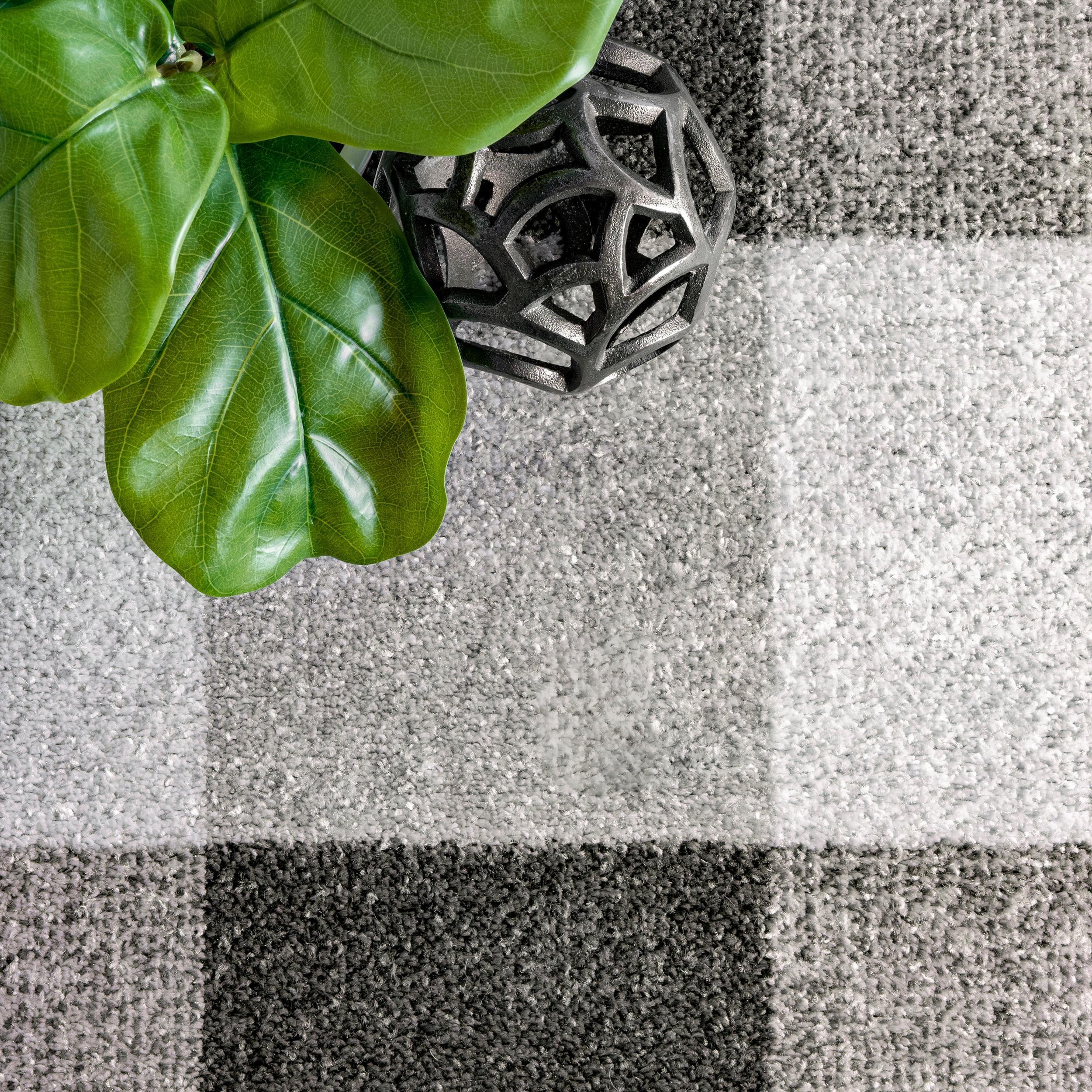 Nuloom Aisha Plaid 3x5 Accent Indoor Area Rug for Living Room Bedroom Dining Room Entryway Kitchen, Grey/Ivory