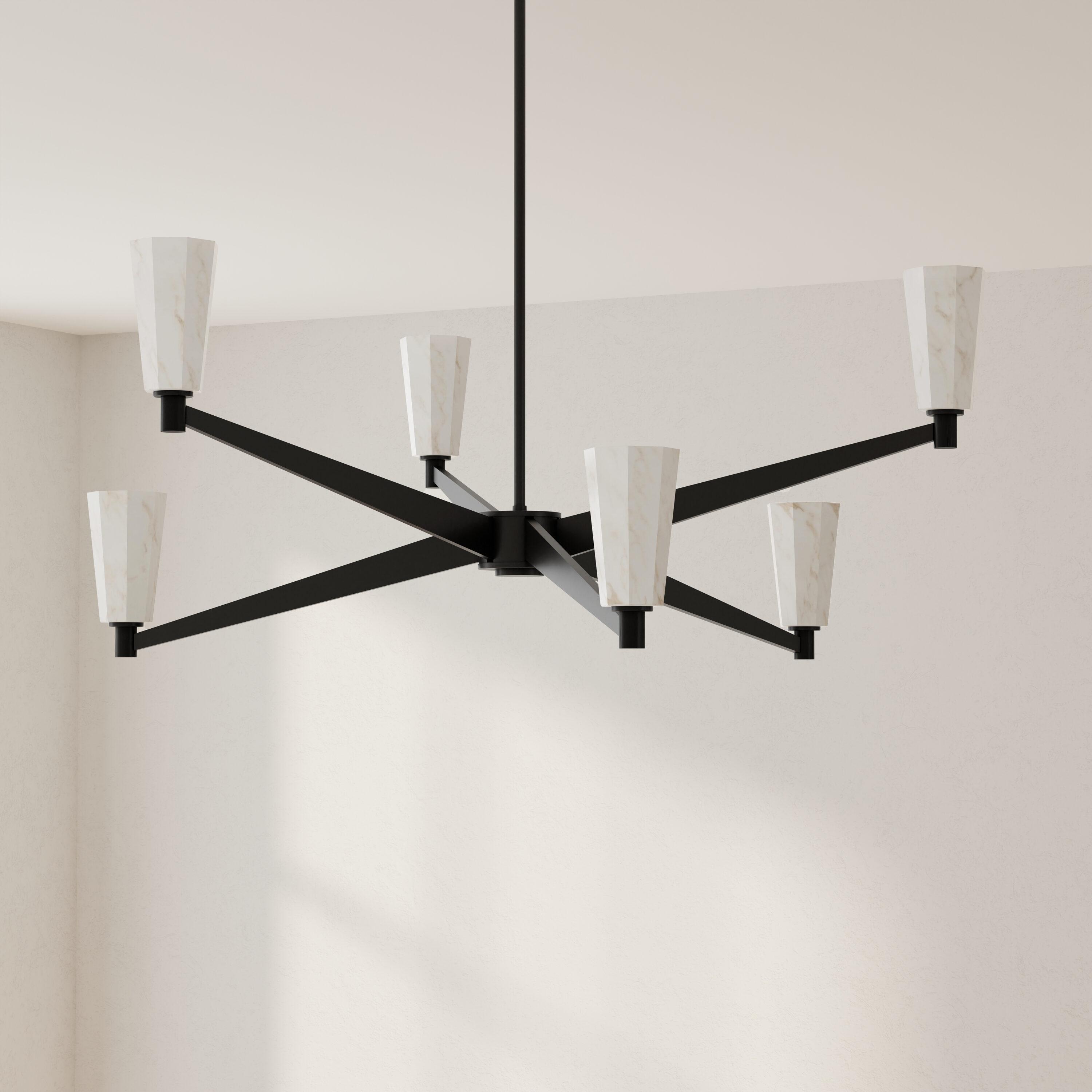 Progress Lighting Tosca 6 - Light Chandelier in  Matte Black