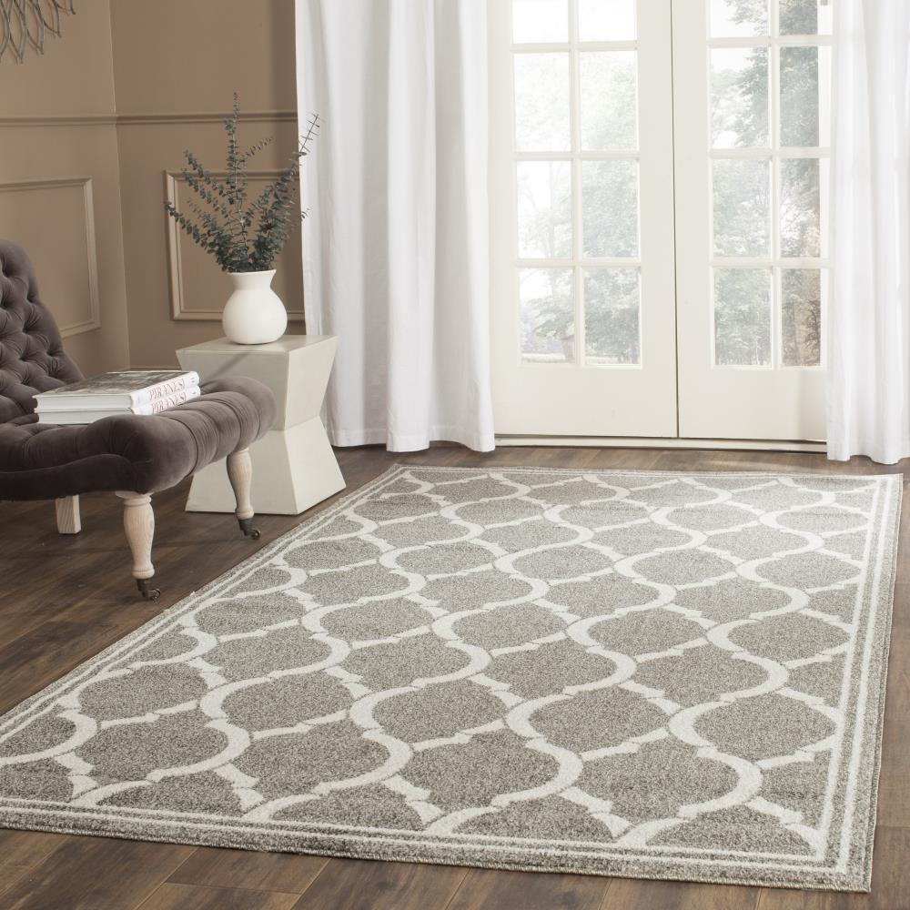 Amherst AMT415 Power Loomed Indoor Area Rug - Dark Grey/Beige - 6'x9' - Safavieh