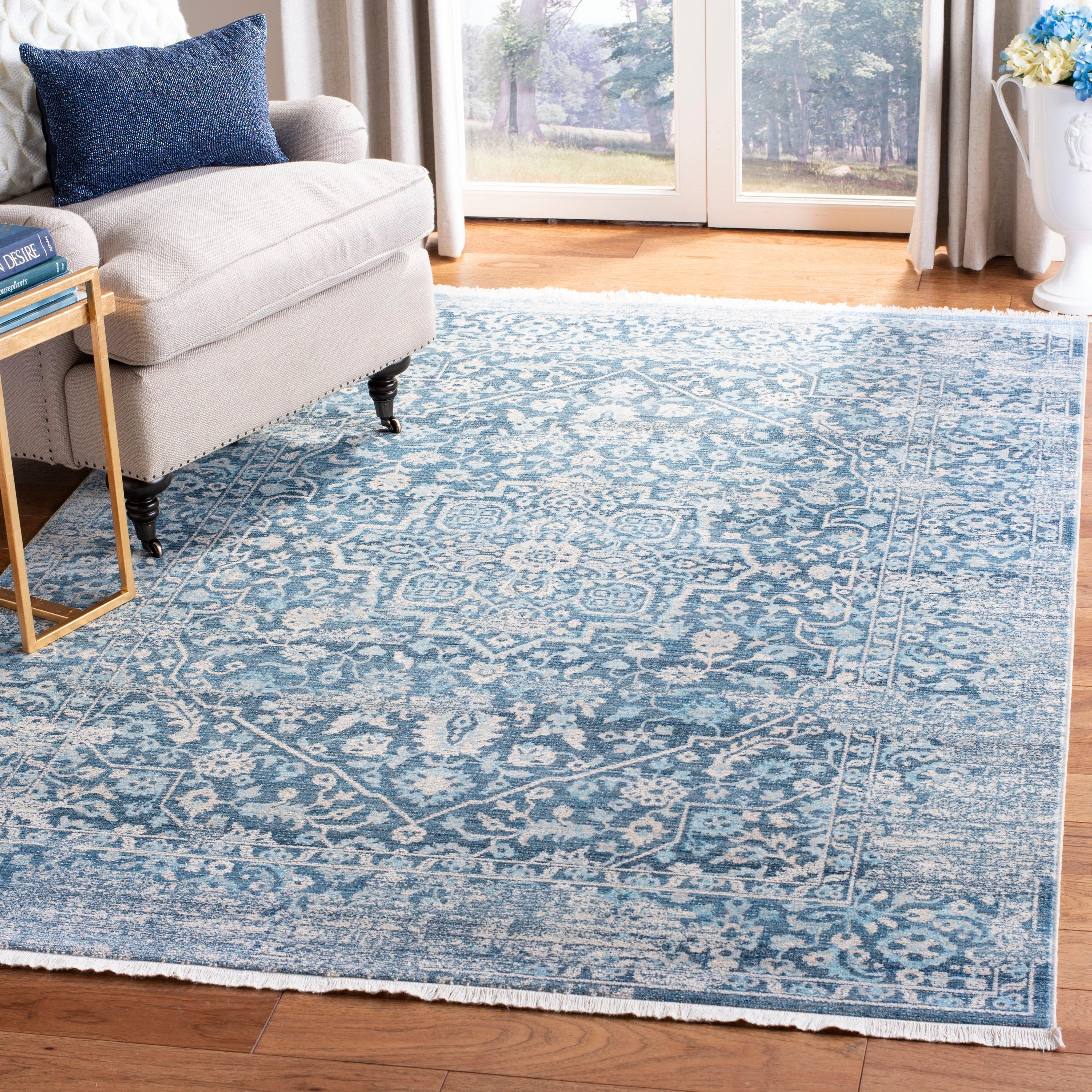 Vintage Persian VTP484 Power Loomed Area Rug - Blue/Ivory - 8'x10' - Safavieh.