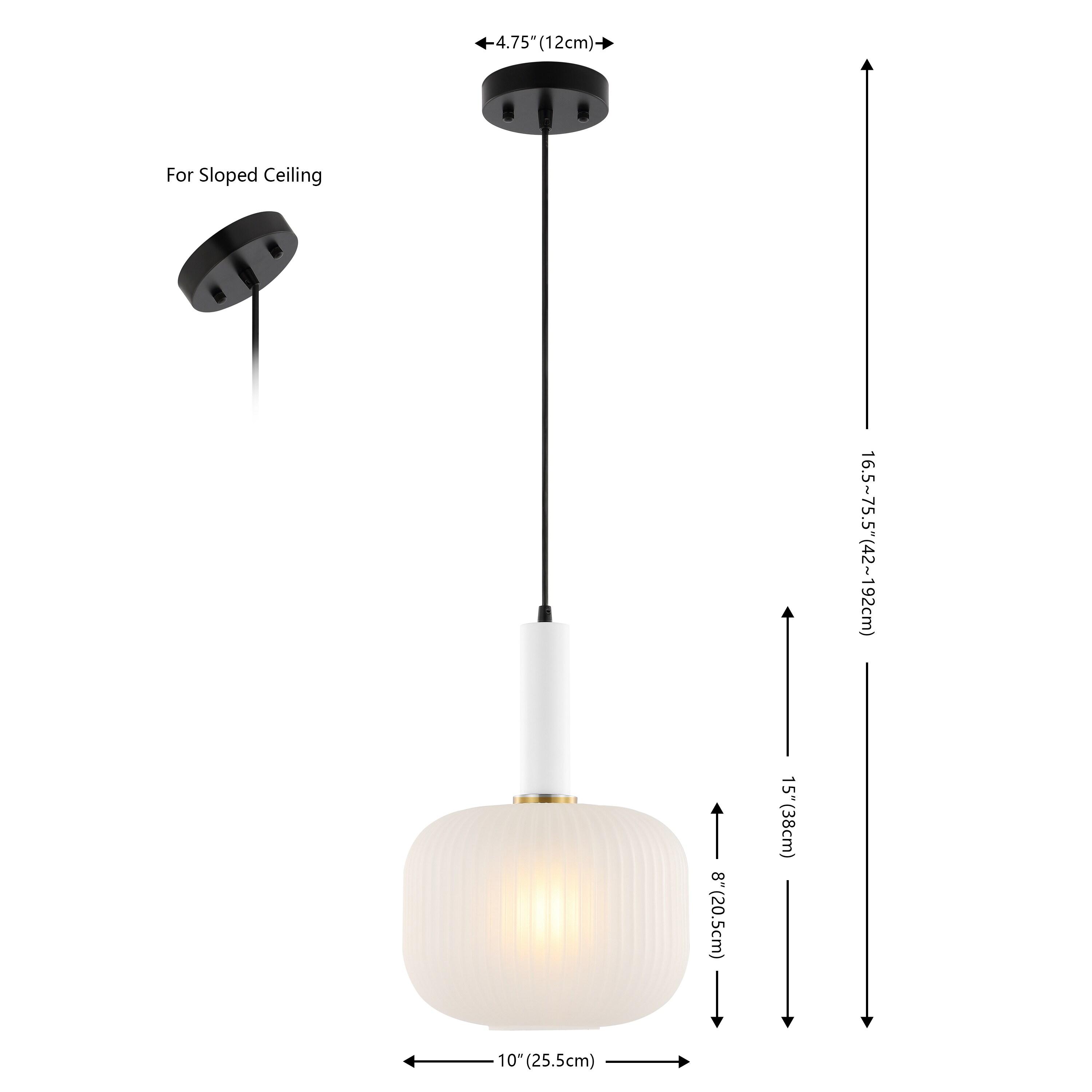 Naois 10" Pendant - PND4149 - White/Black - Safavieh