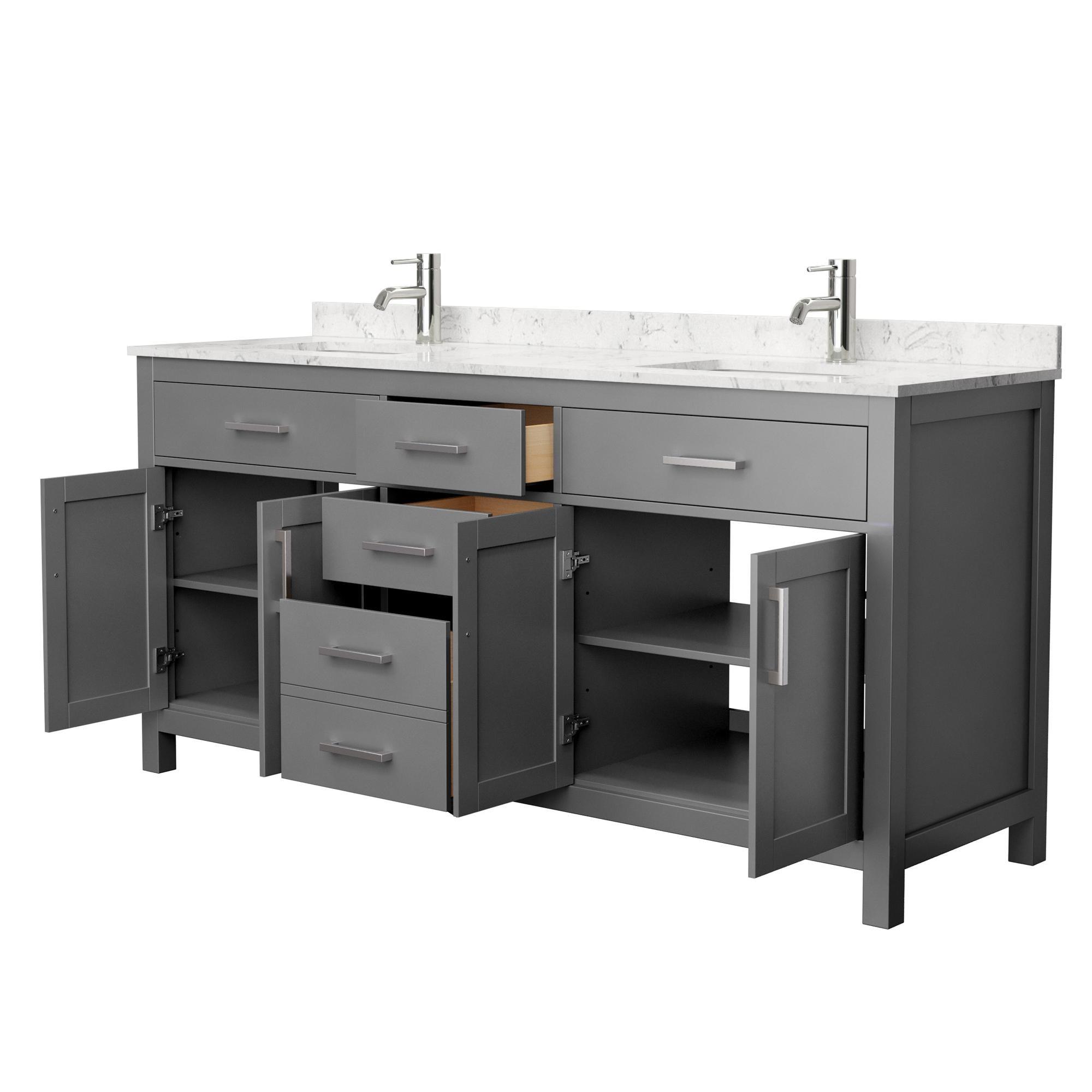 Beckett 72" Freestanding Double Bathroom Vanity with Cultured Marble Top