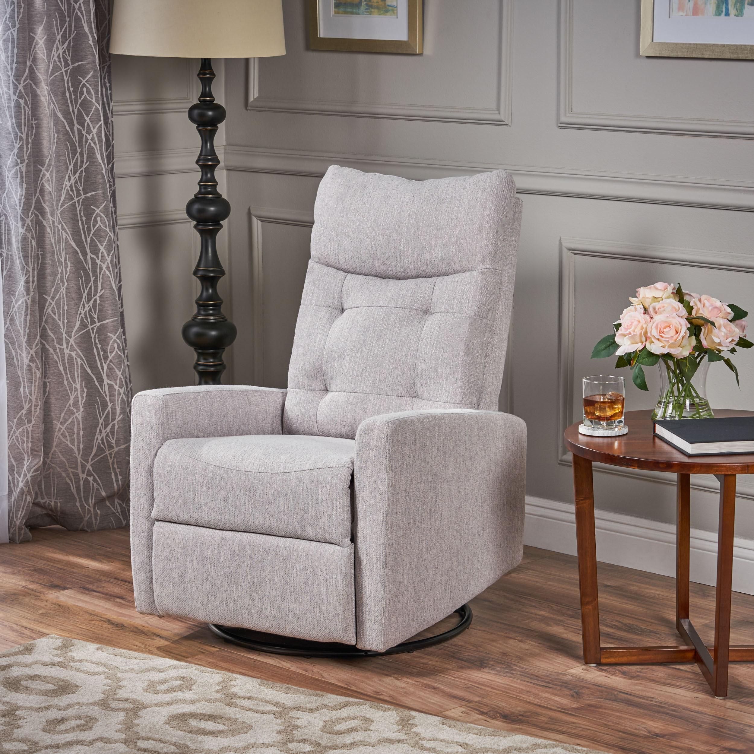 Woodglen Contemporary Glider Swivel Recliner Light Gray - Christopher Knight Home